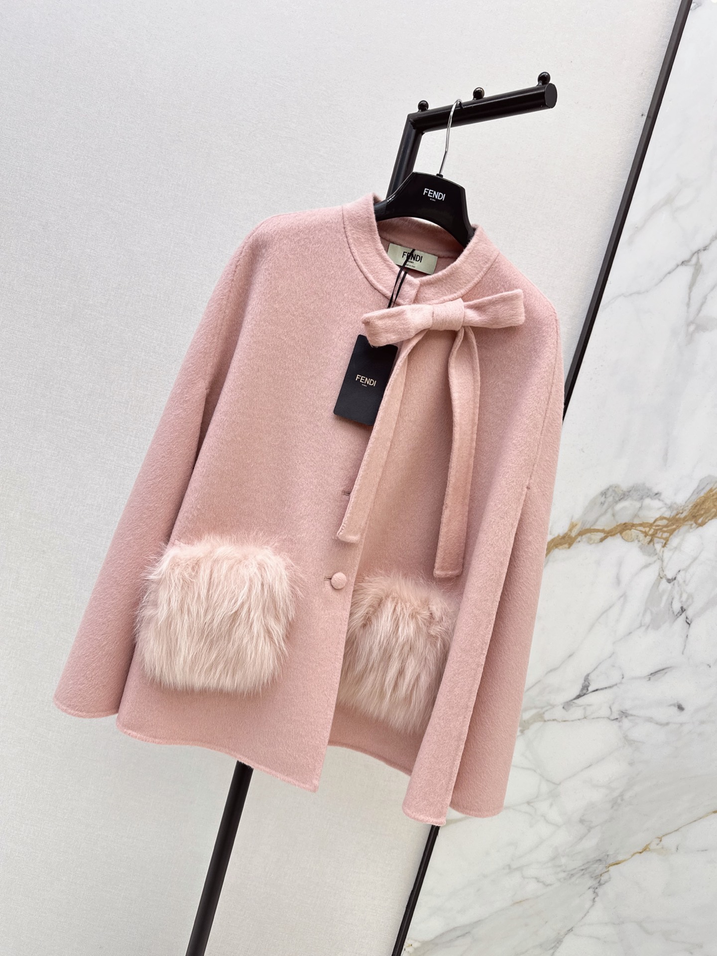 Fen 26fw woolen cape jacket