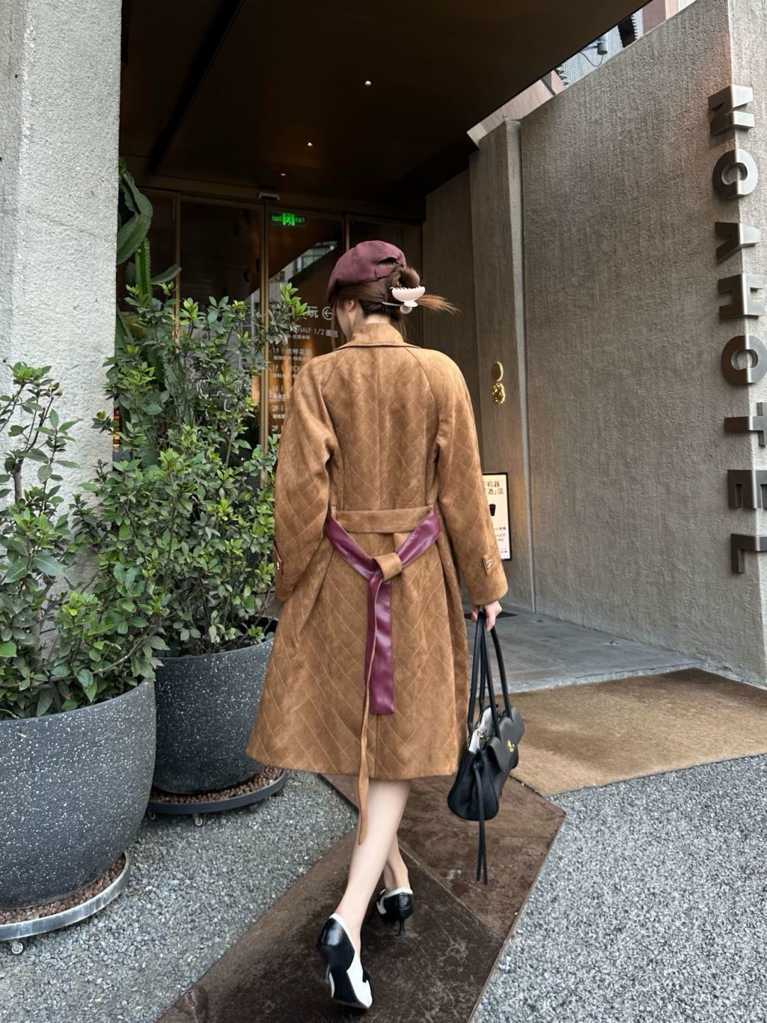 Chan 26fw suede fleece trench coats