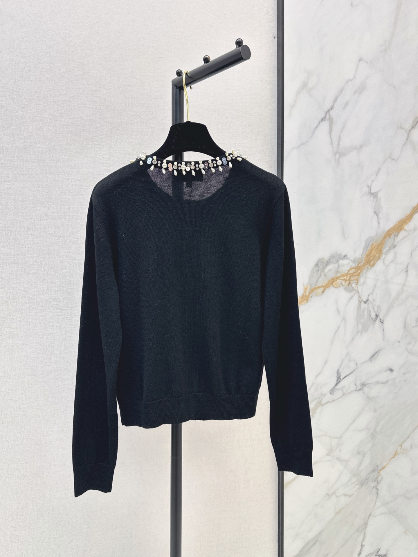Chan 26fw rhinestone knit cardigan