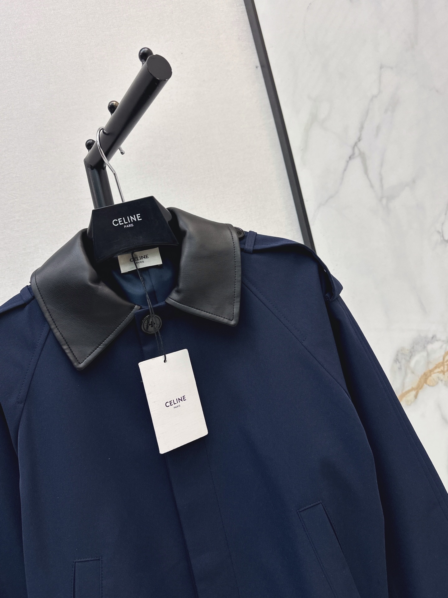 Celi 26fw leather-trim cropped jacket