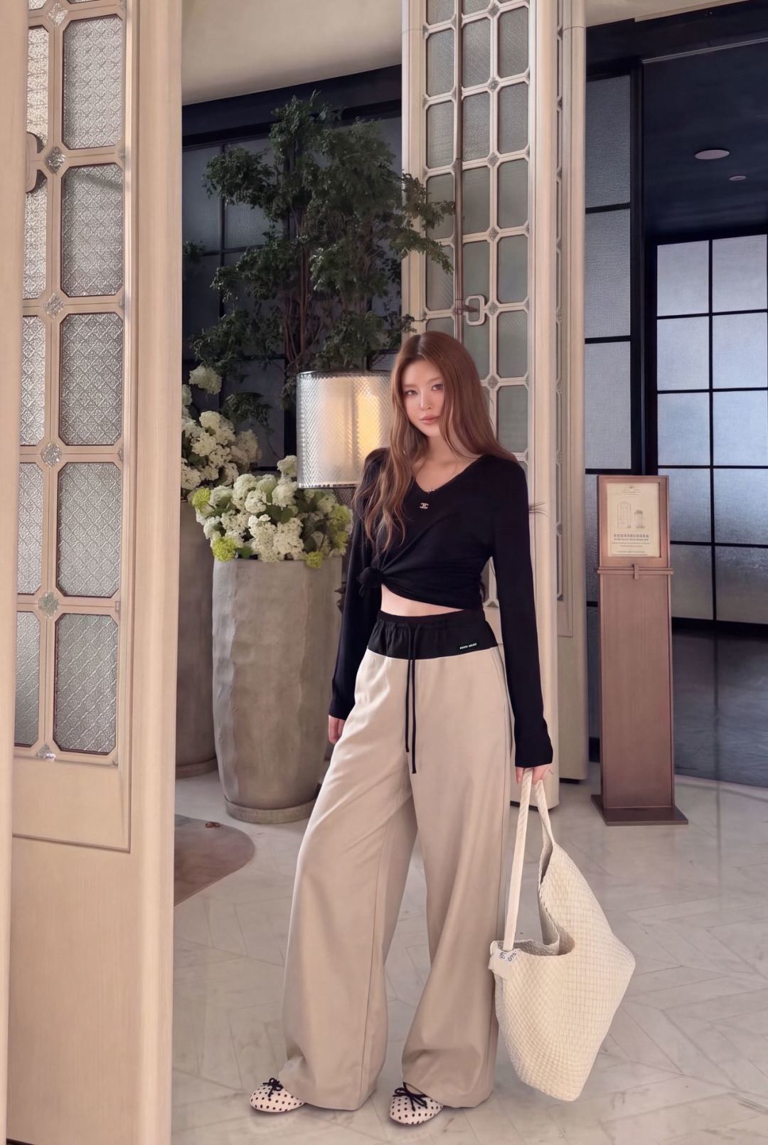Miu 26fw contract wide-leg pants