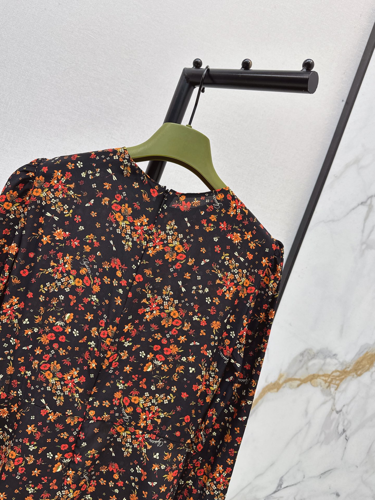 Guc 26fw print silk dress