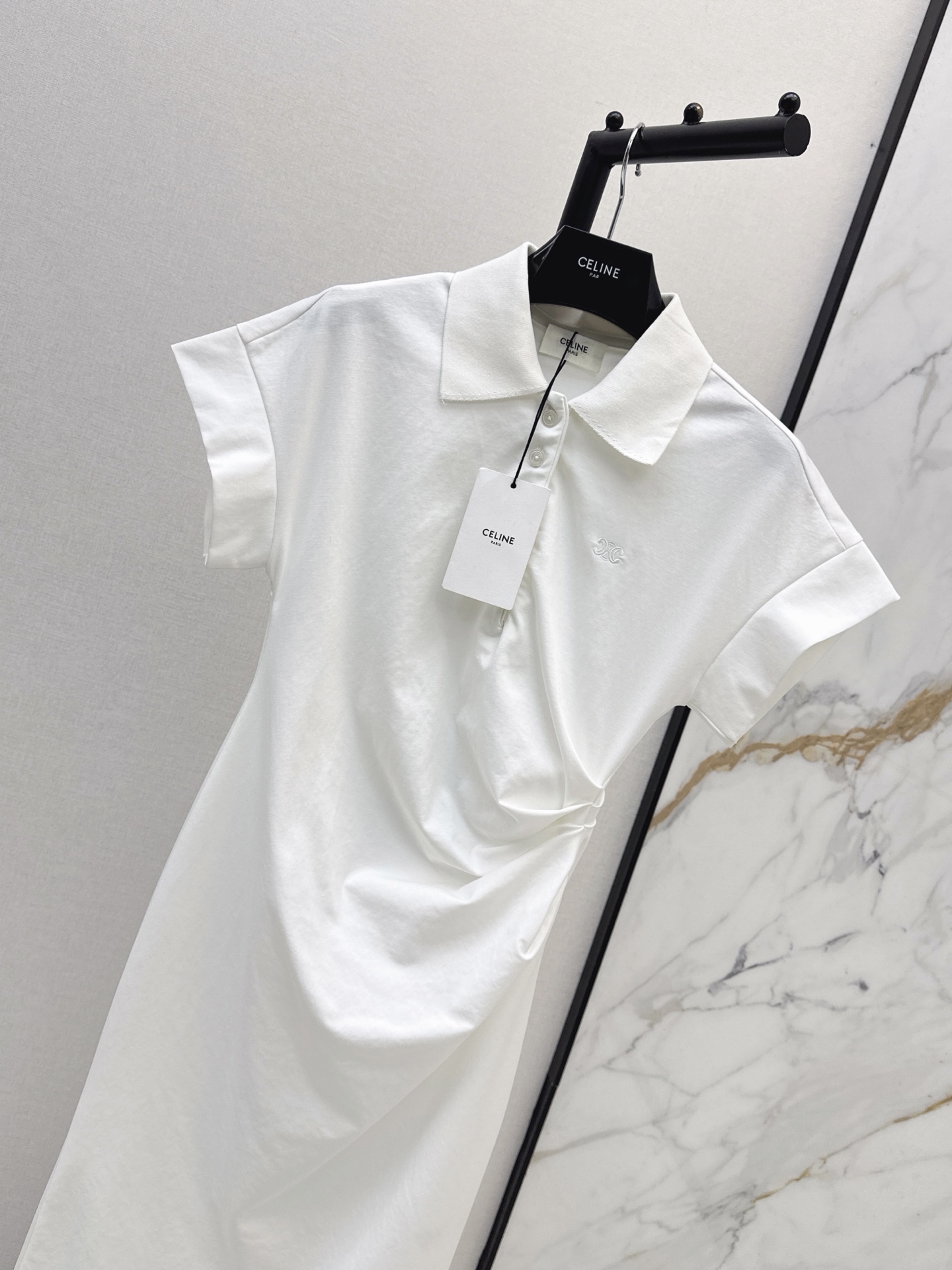Celi 26ss polo side ruched dress