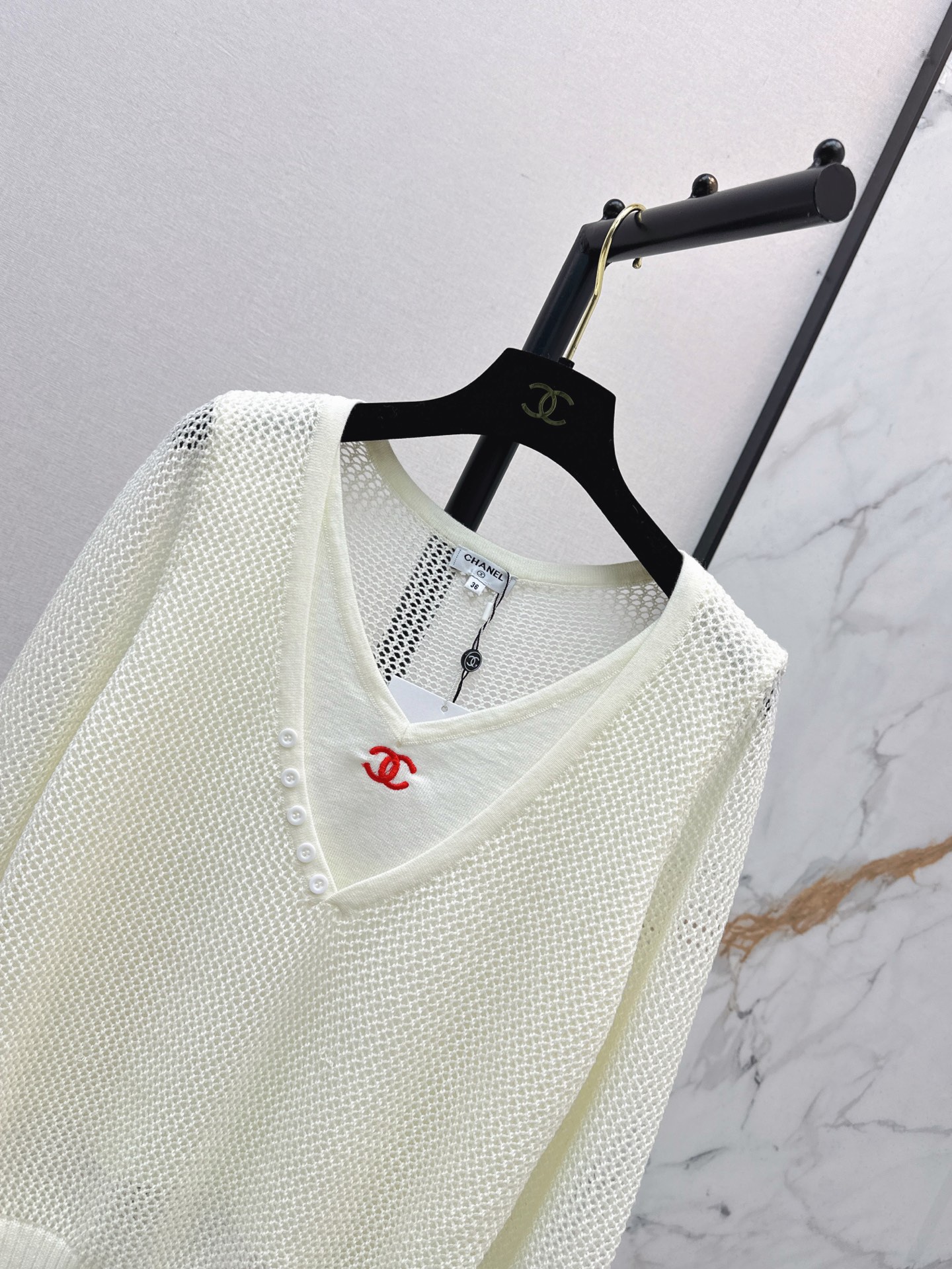 Chan 26fw 2in1 hollow knitwear
