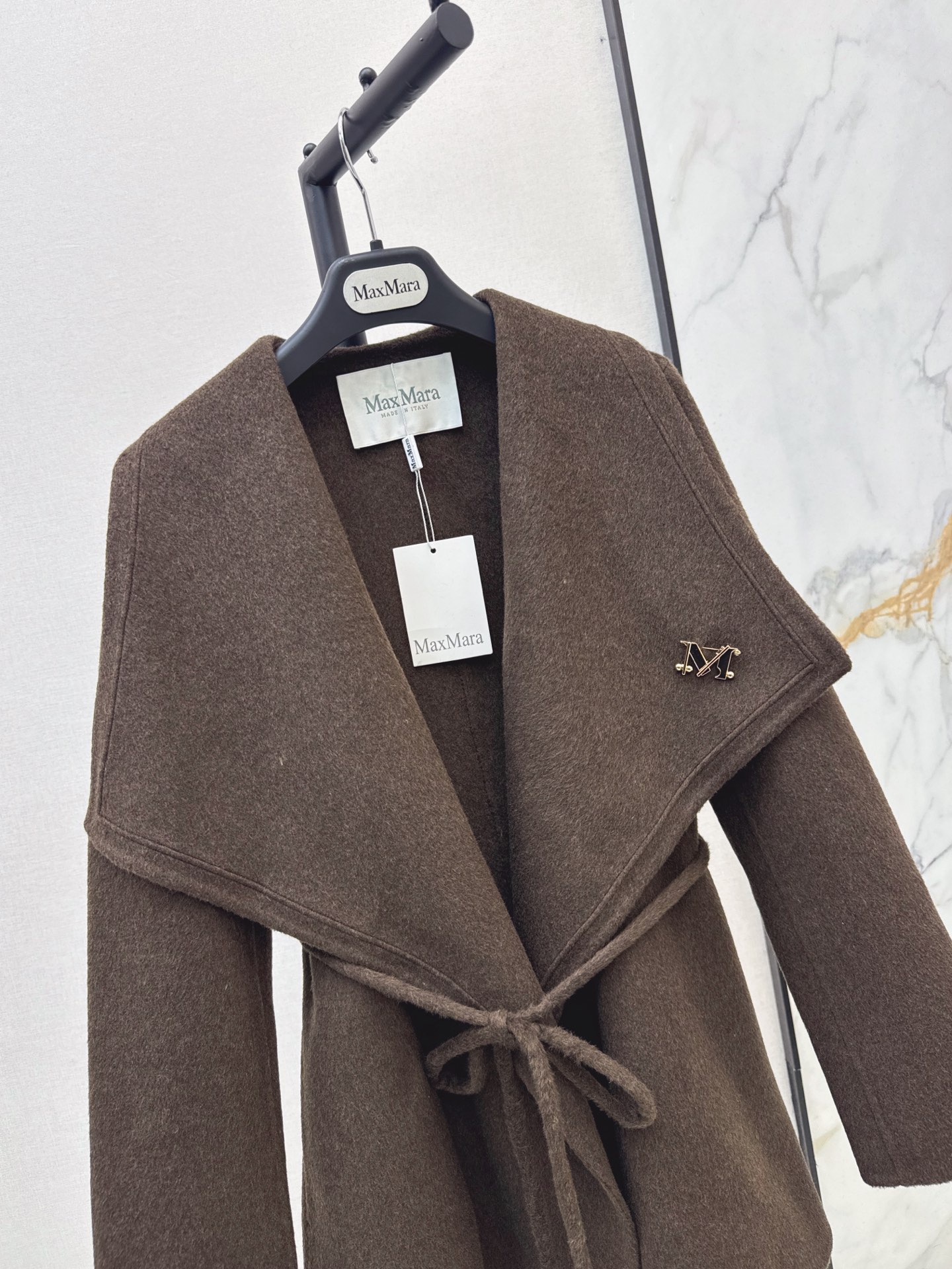 Max 26fw belted woolen overcoats