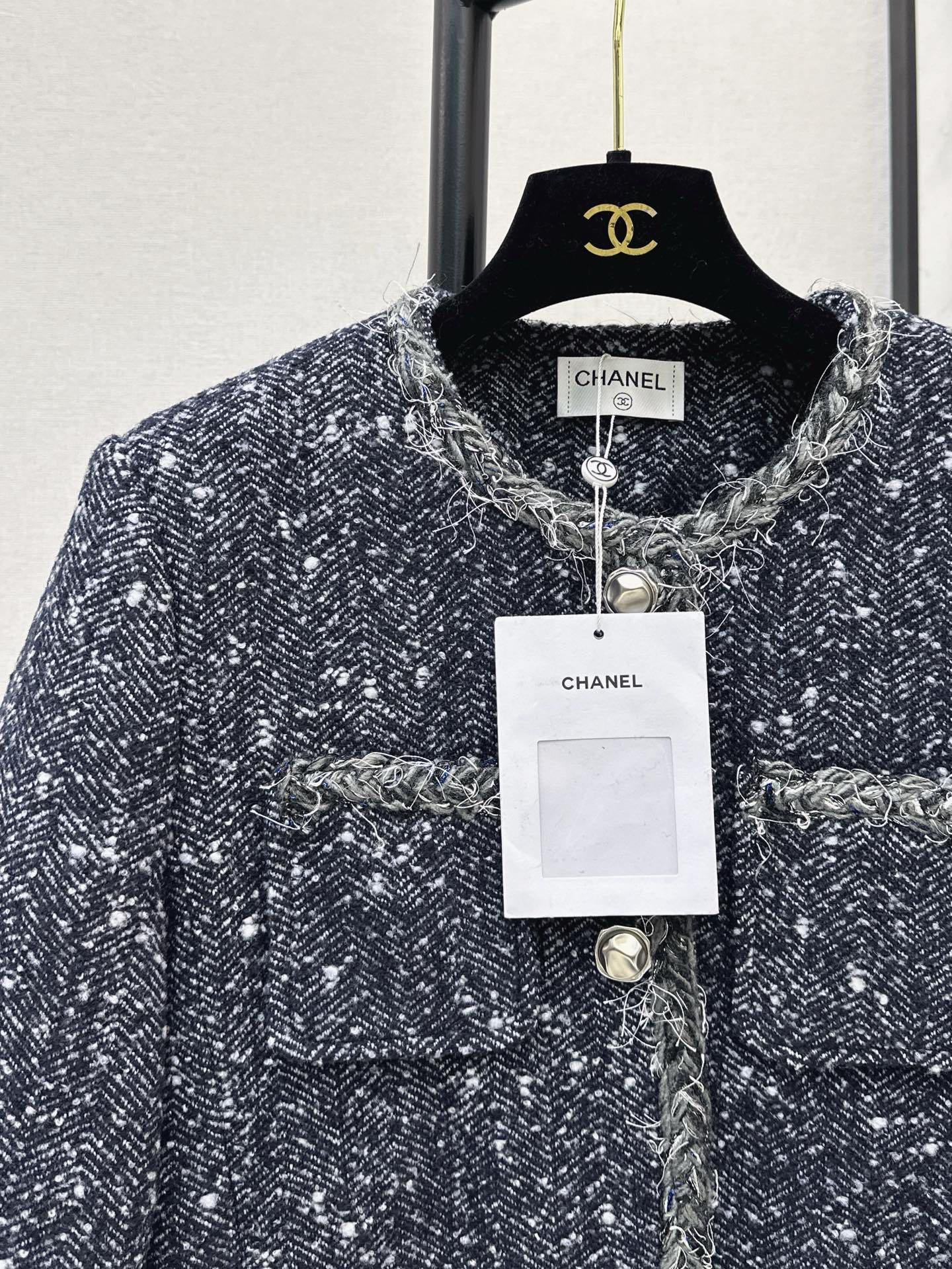 Chan 26fw goose down filled tweed woven jacket