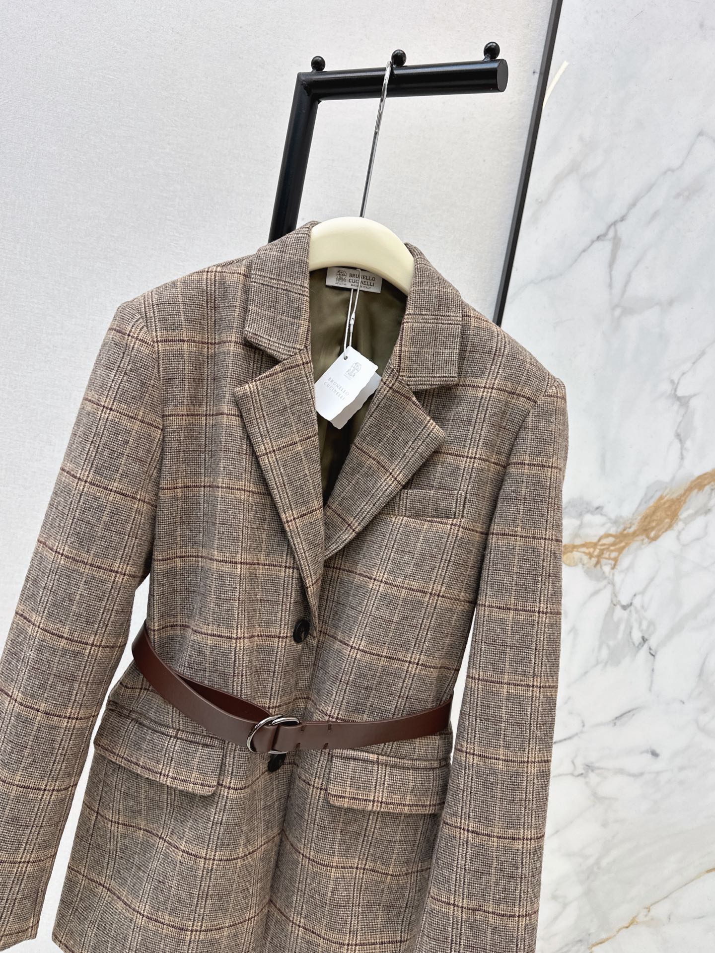 Brun 26fw check blazer