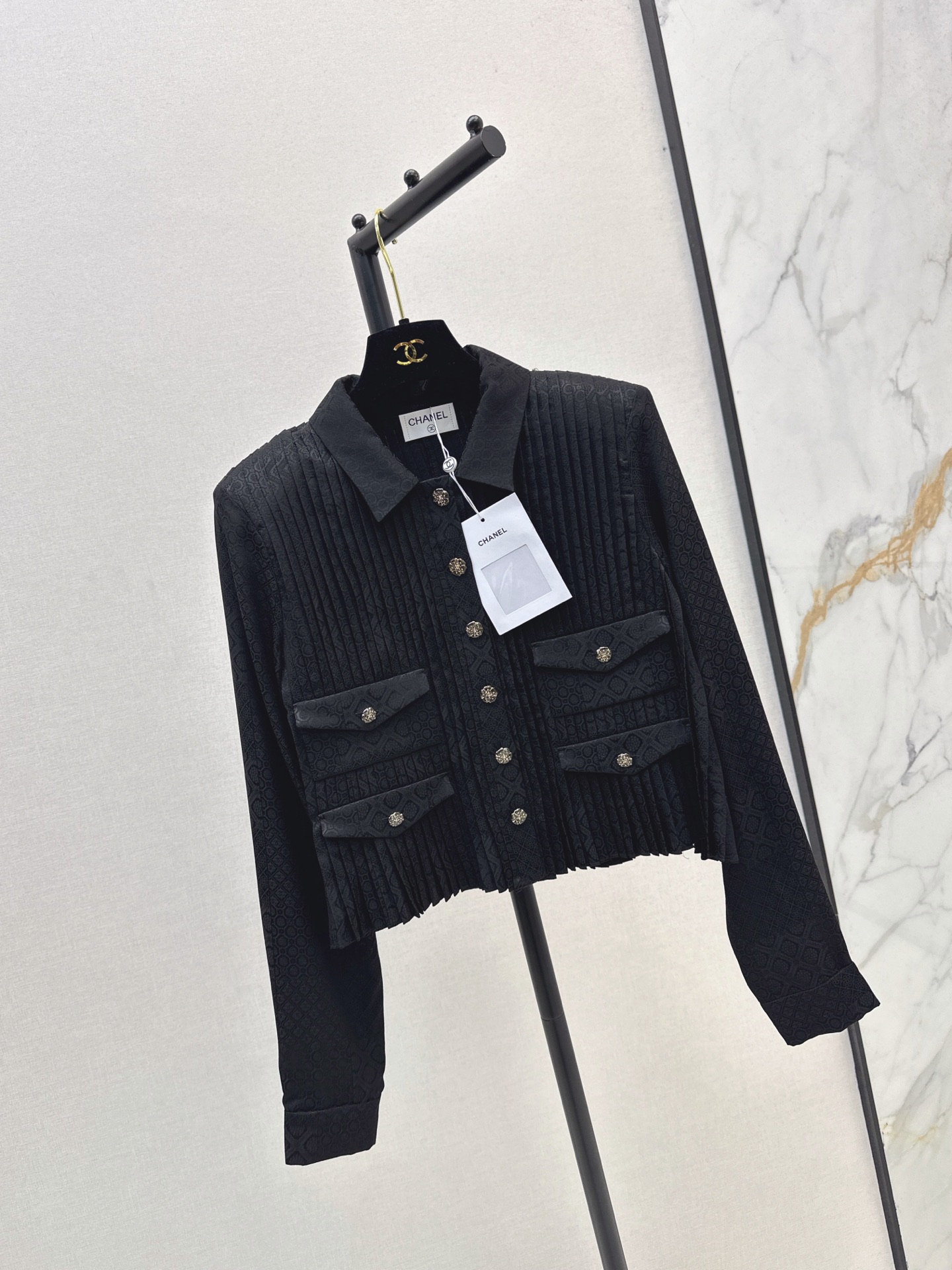 Chan 26fw jacquard silk jacket