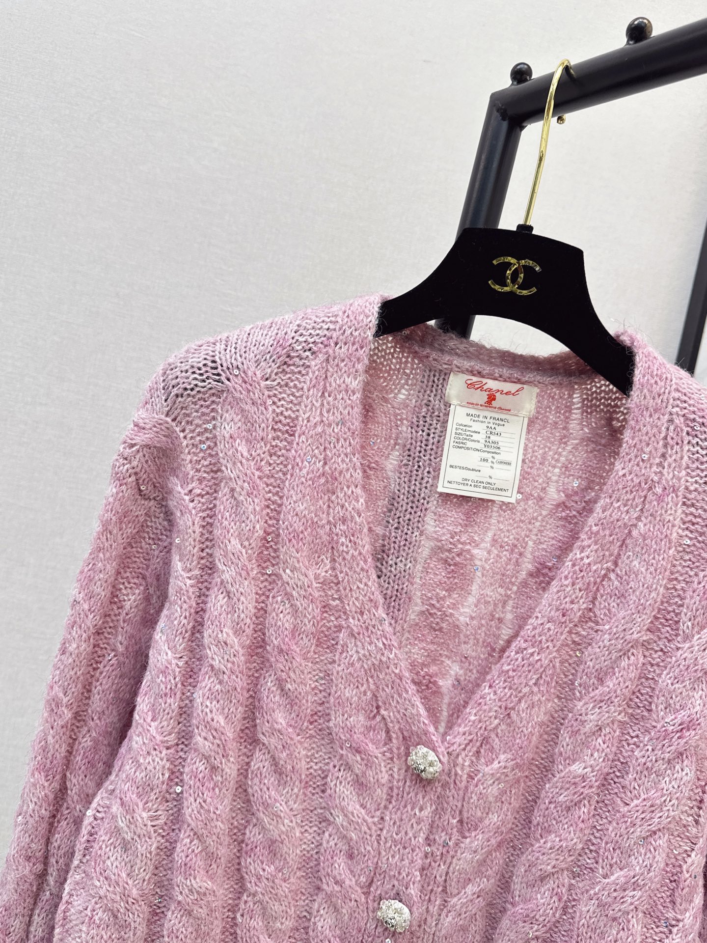 Chan 26fw cable jacquard cardigan