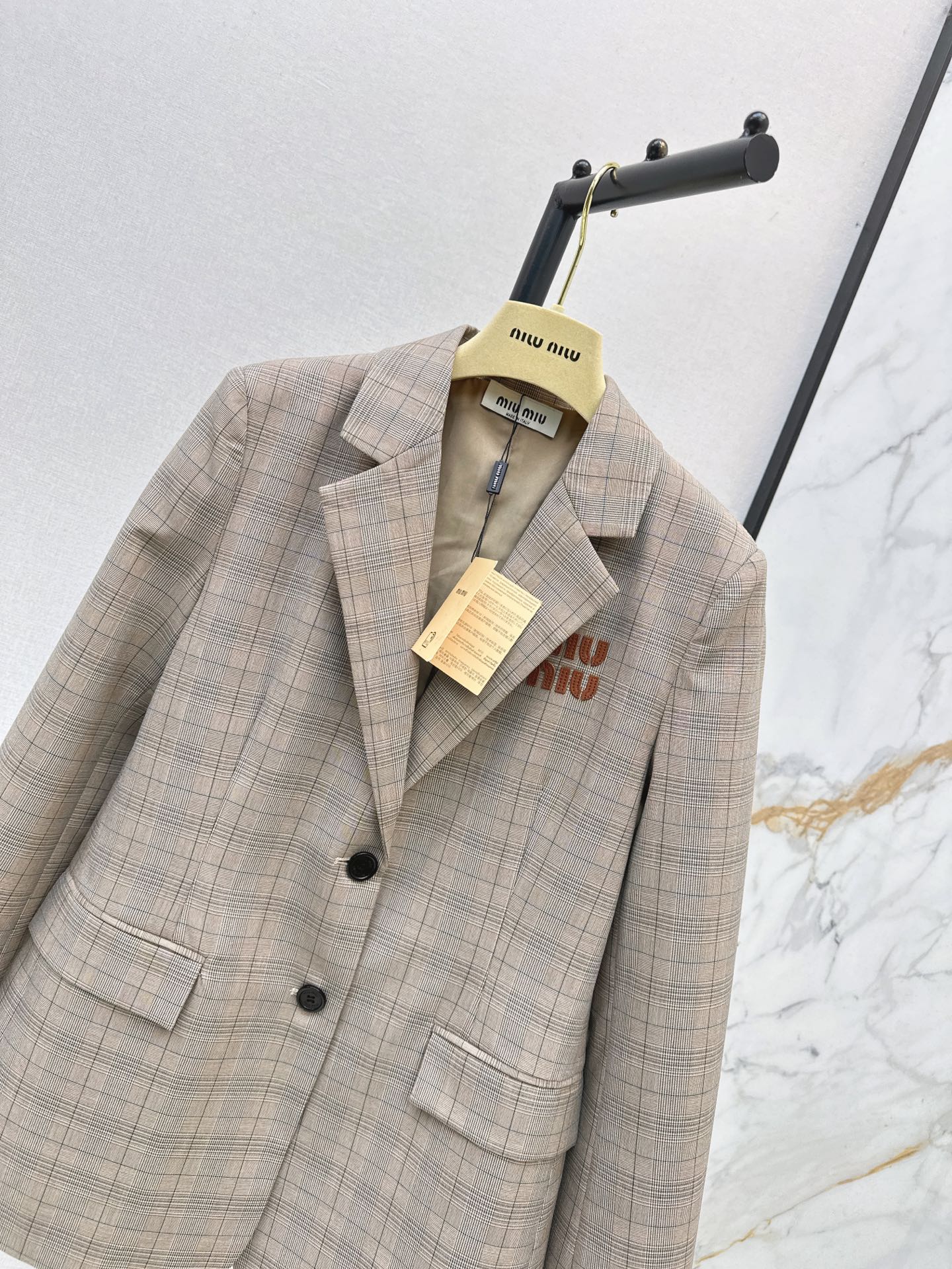 Miu 26fwcheck blazer