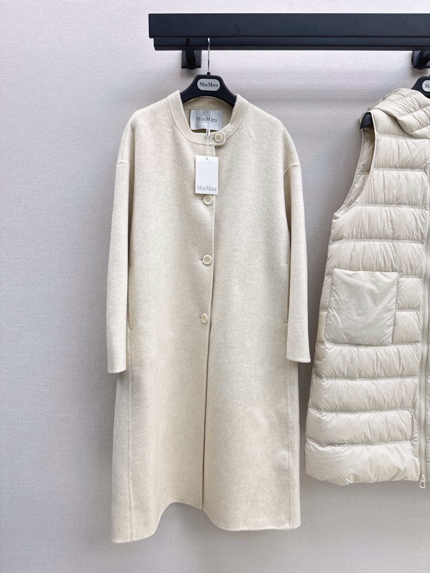 Max 26fw hooded down vest woolen overcoats sets