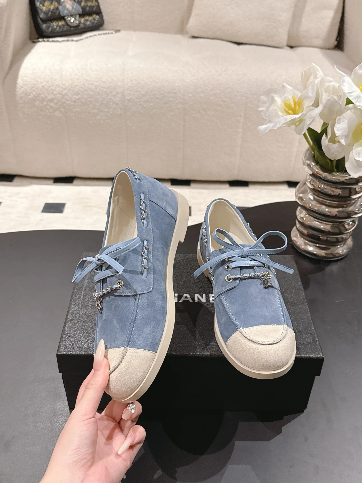 Chan 25fw suede loafers