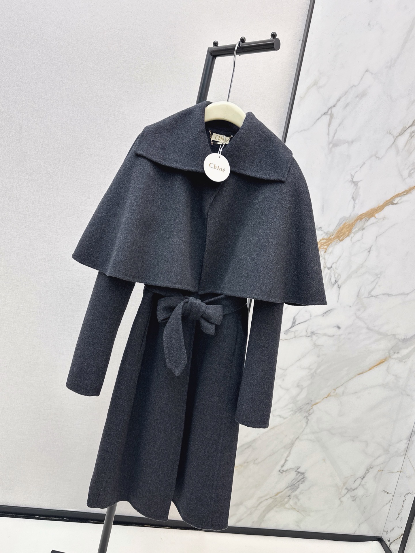 Chol 26fw detachable woolen cape overcoats