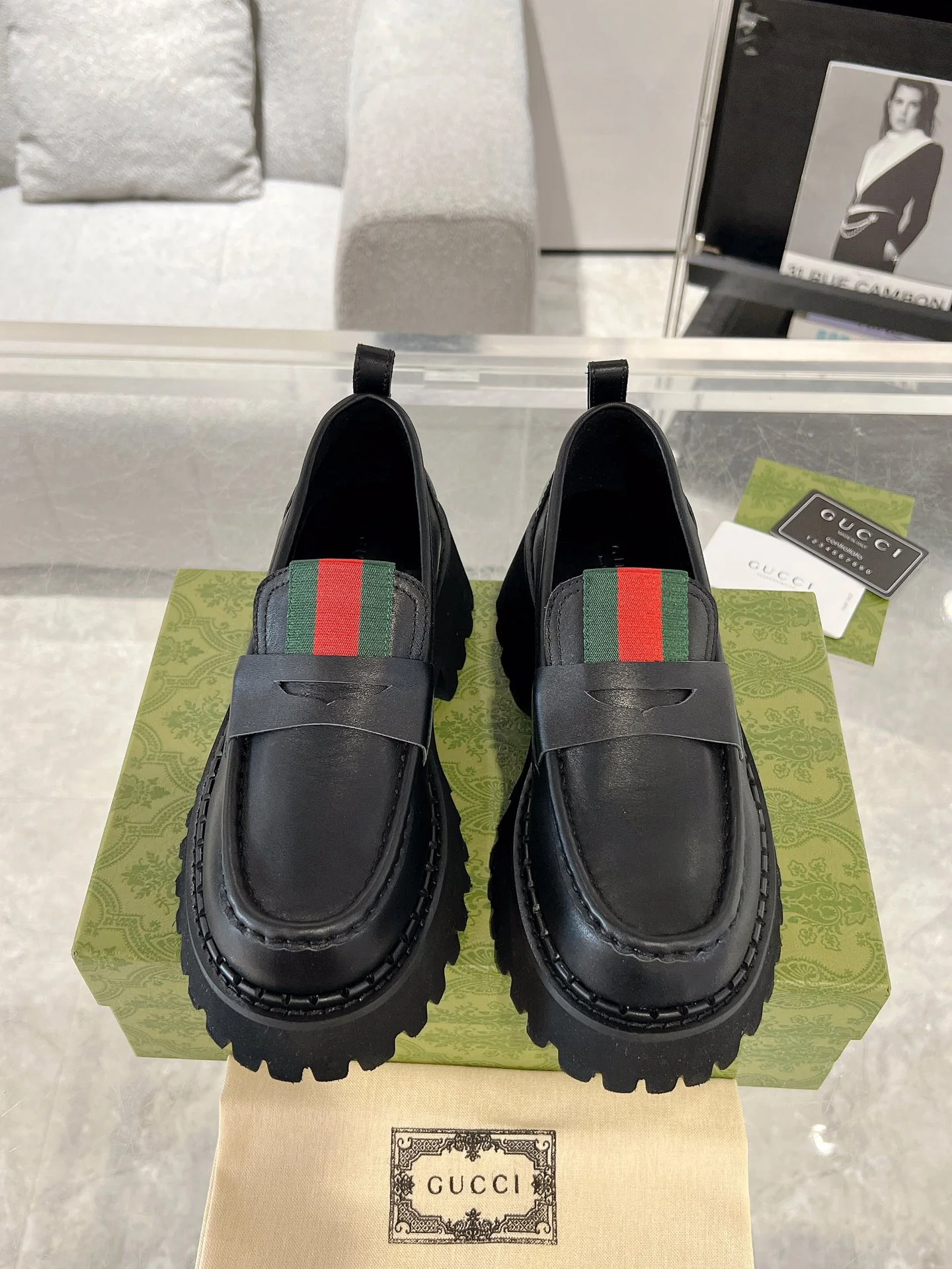 Gucc 25fw platform loafer shoes