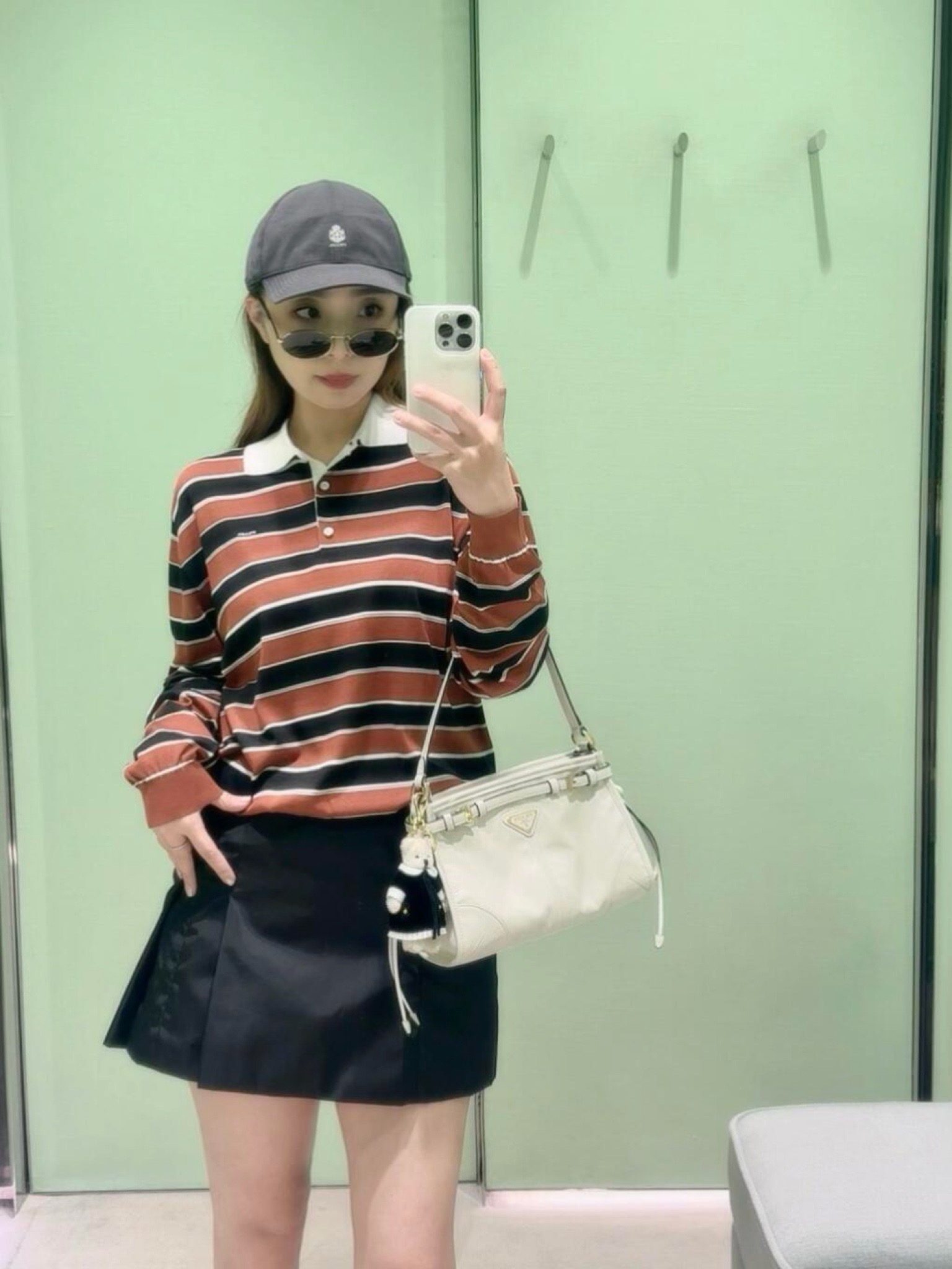 Pra 26fw stripe polo knitwear