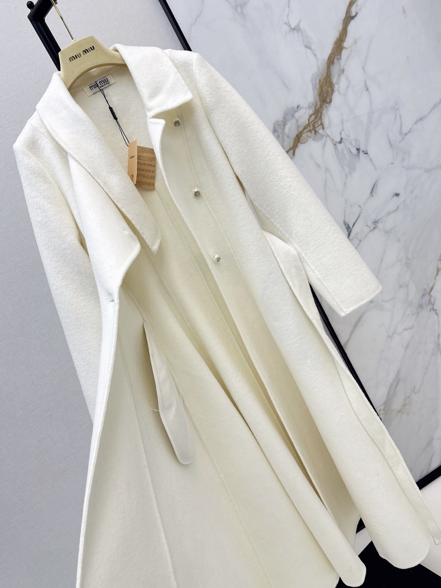 Miu 26fw woolen belted overcoats