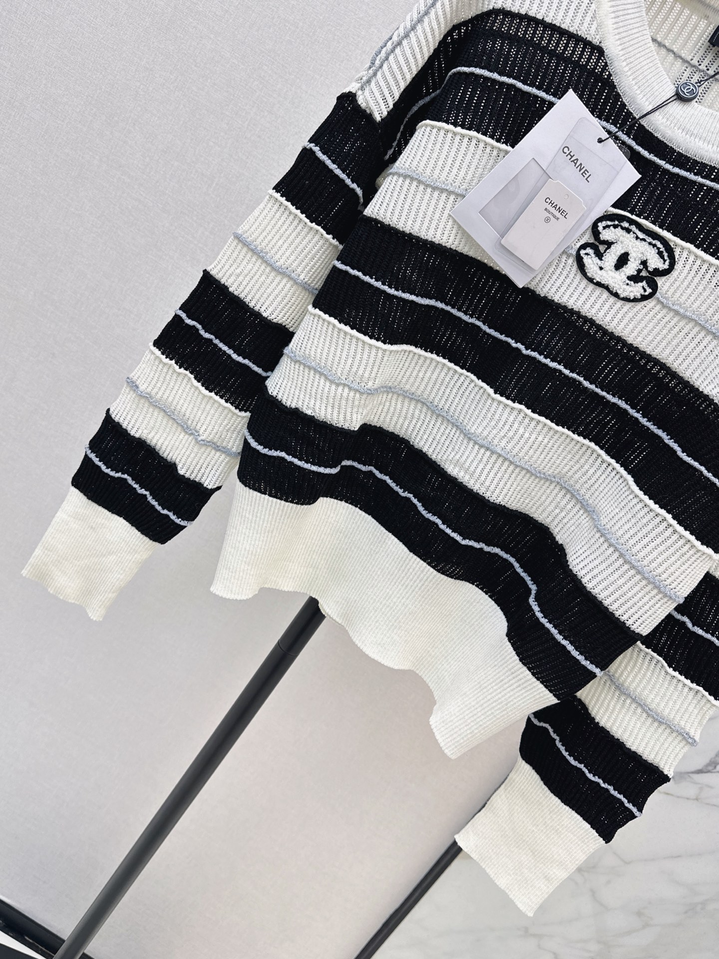 Chan 26fw stripe knit sweater