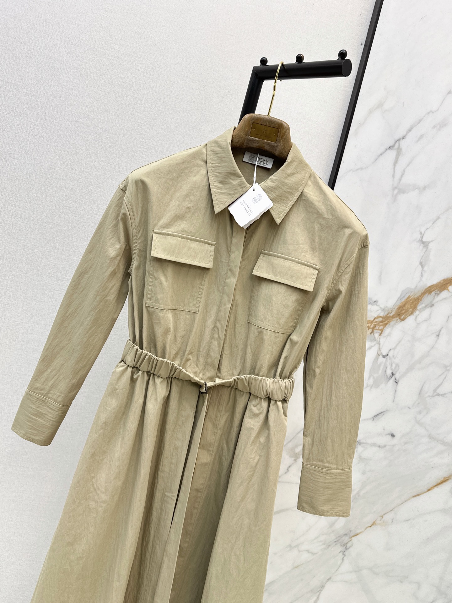 Brun 26fw belted shirt dress