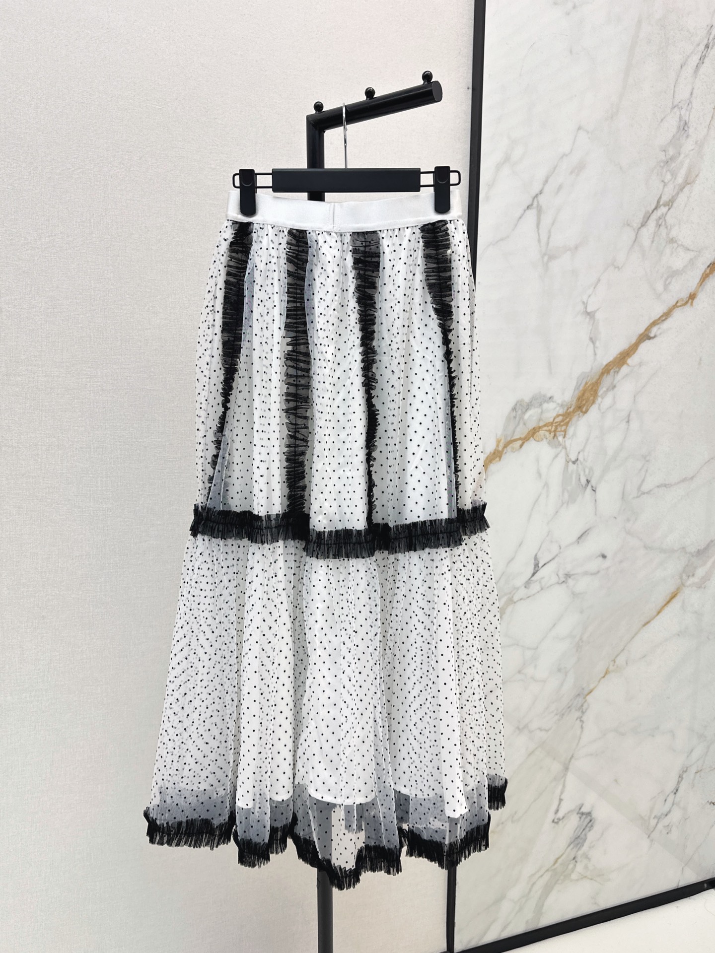 CD 26fw pokla dots mesh skirt