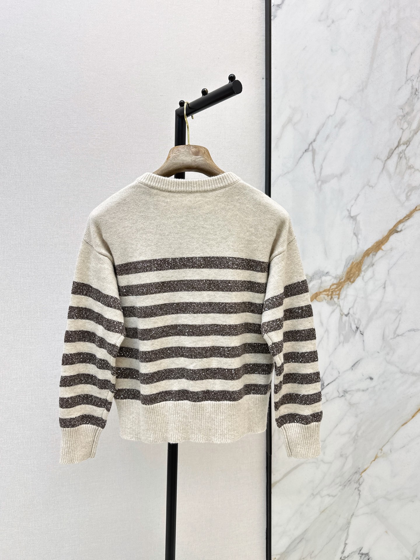 Brun 26fw stripe knit cardigan