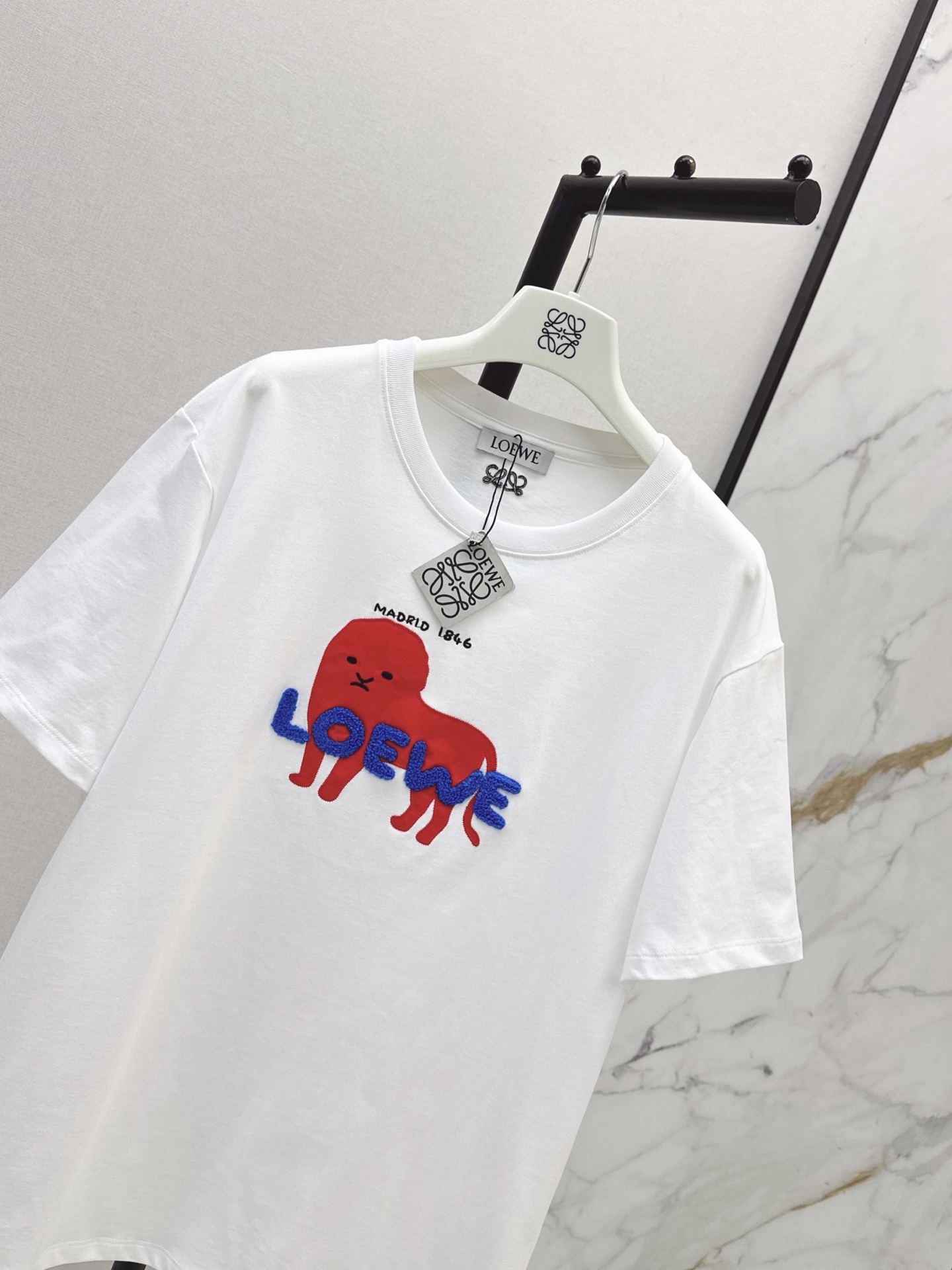 Loe 26ss print embroidery t-shirt