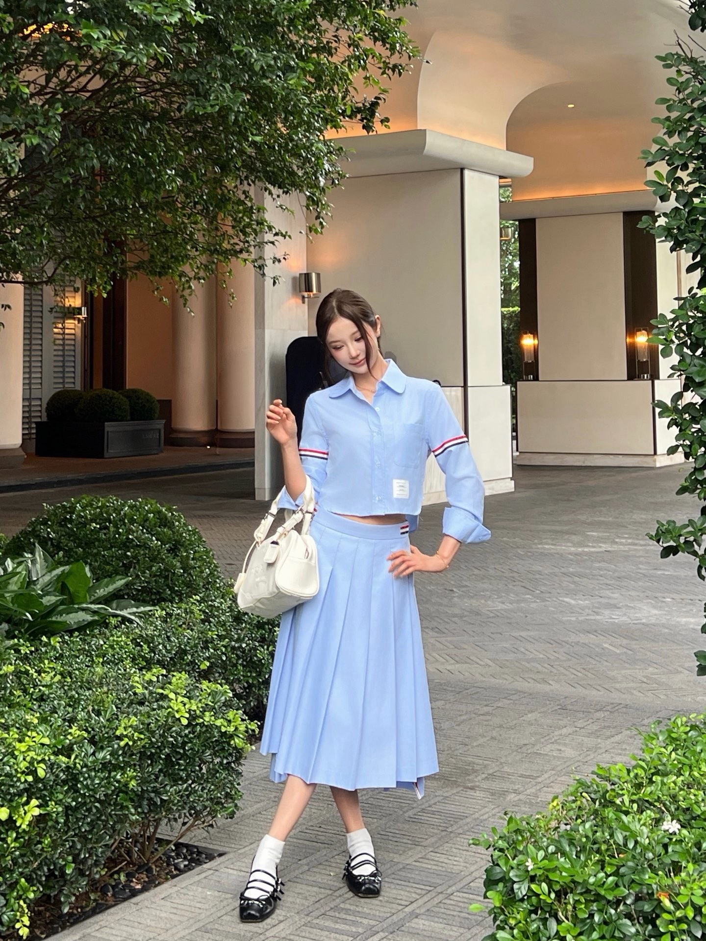 Thom 26fw pleated skirt