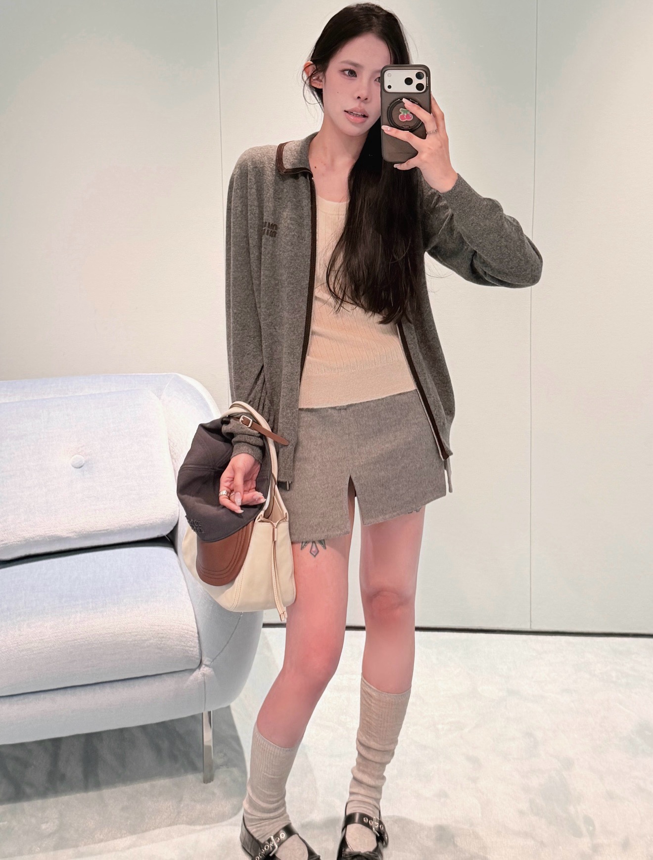 Miu 26fw zipper cardigan
