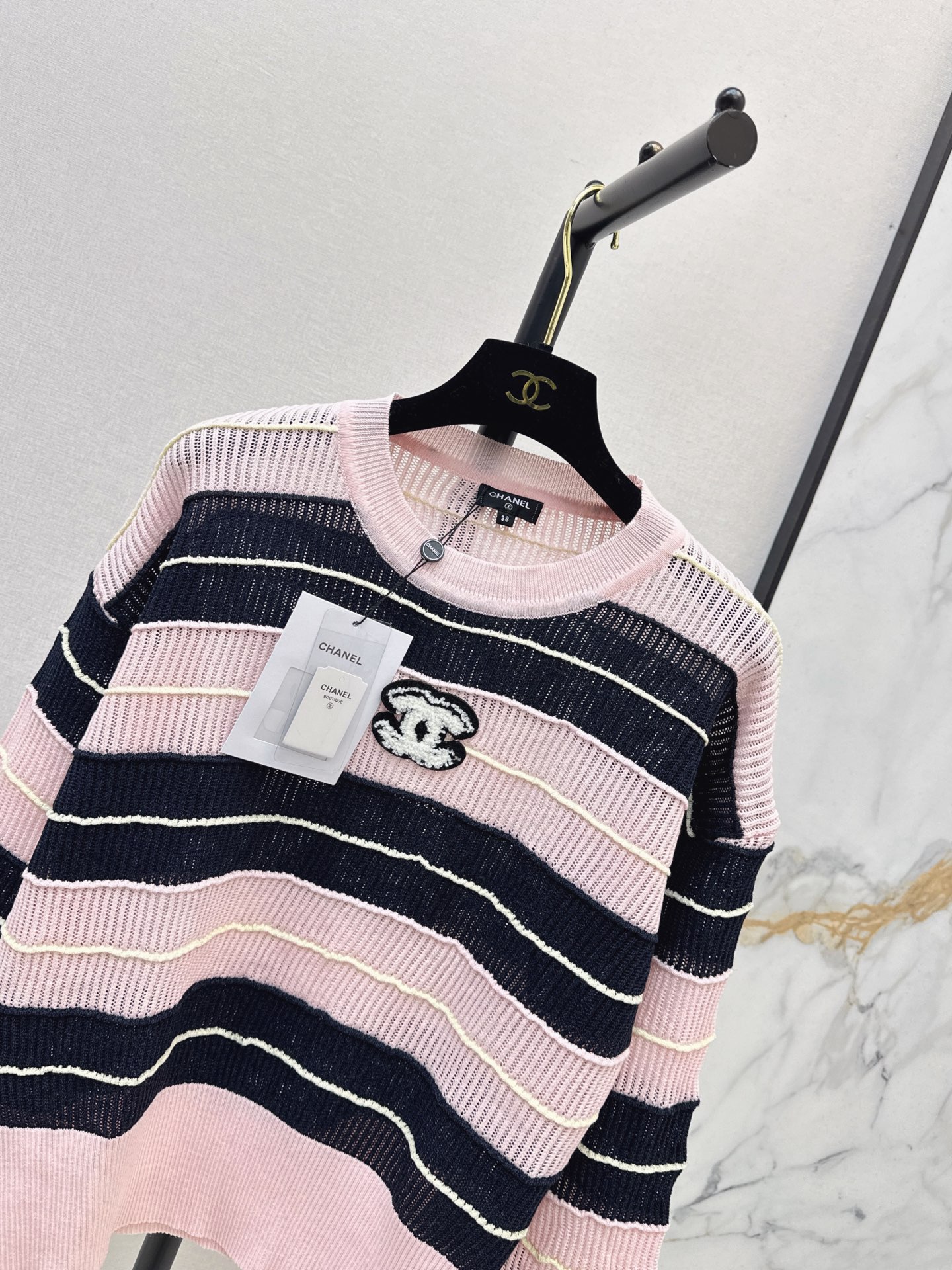 Chan 26fw stripe knit sweater