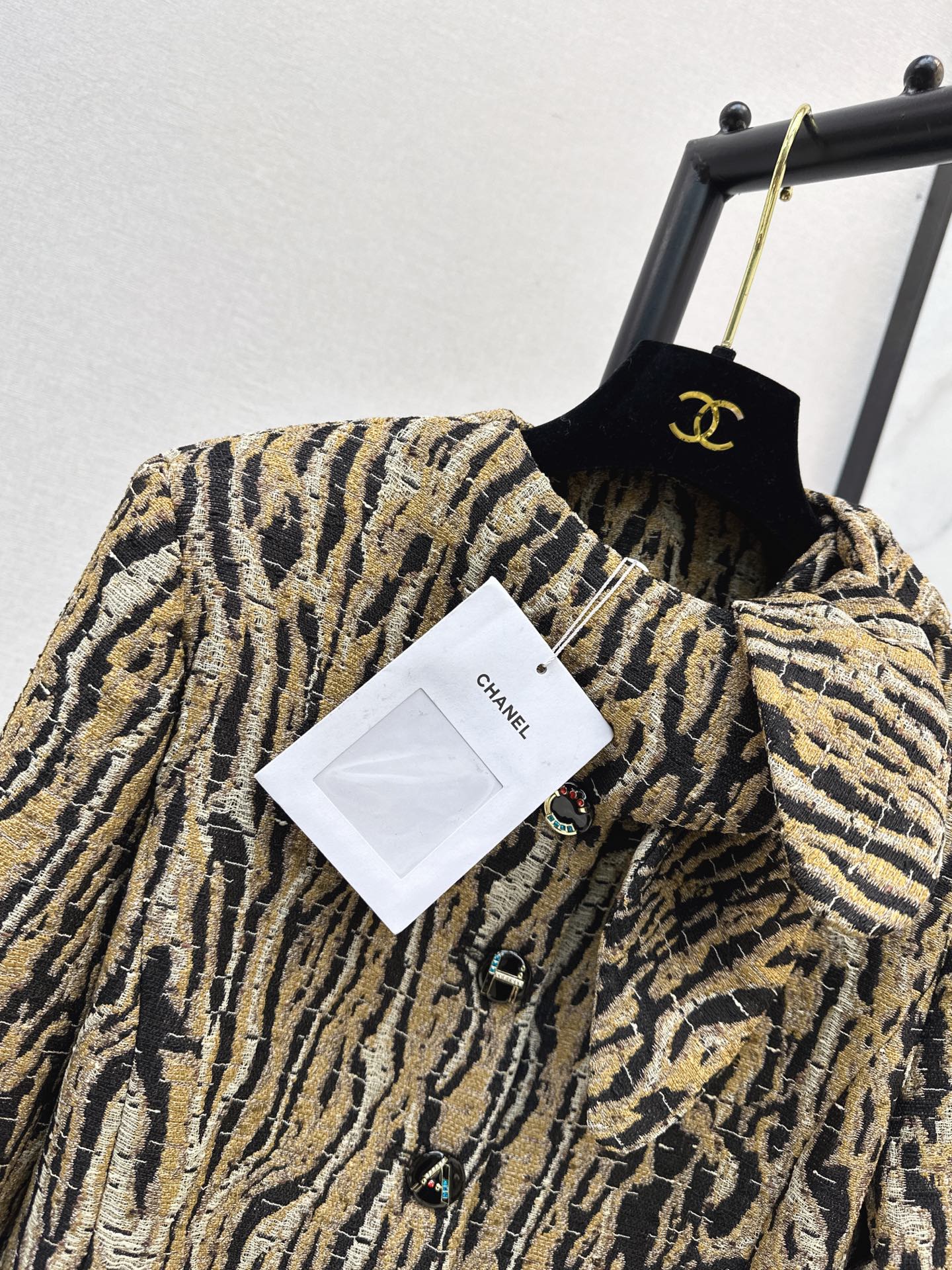 Chan 26fw leapard jacquard woven jacket