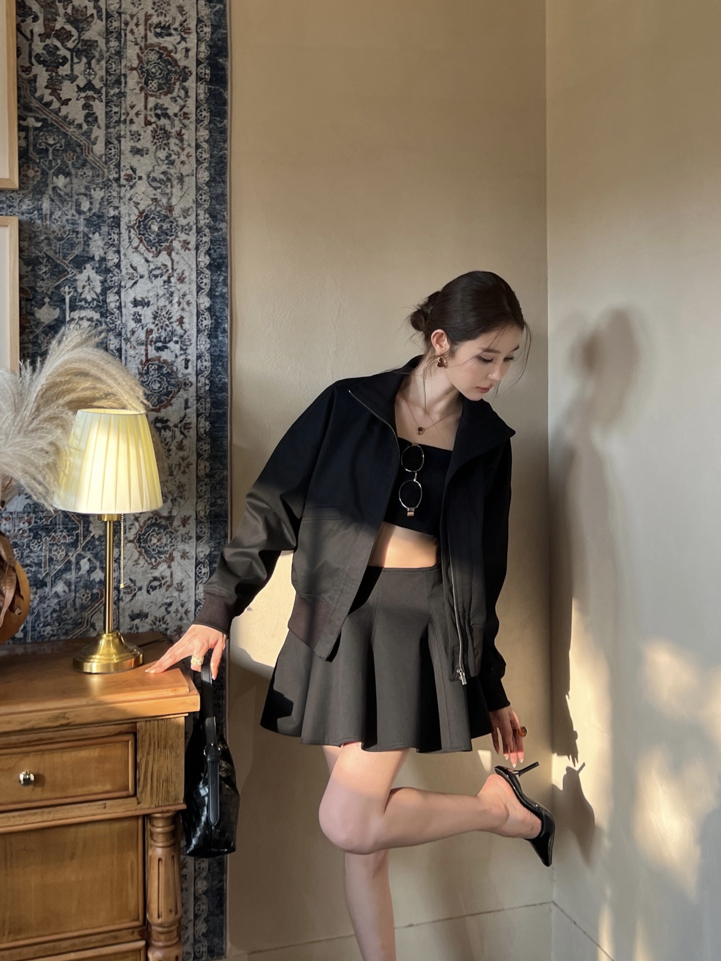 Guc 26fw pleated mini skirt