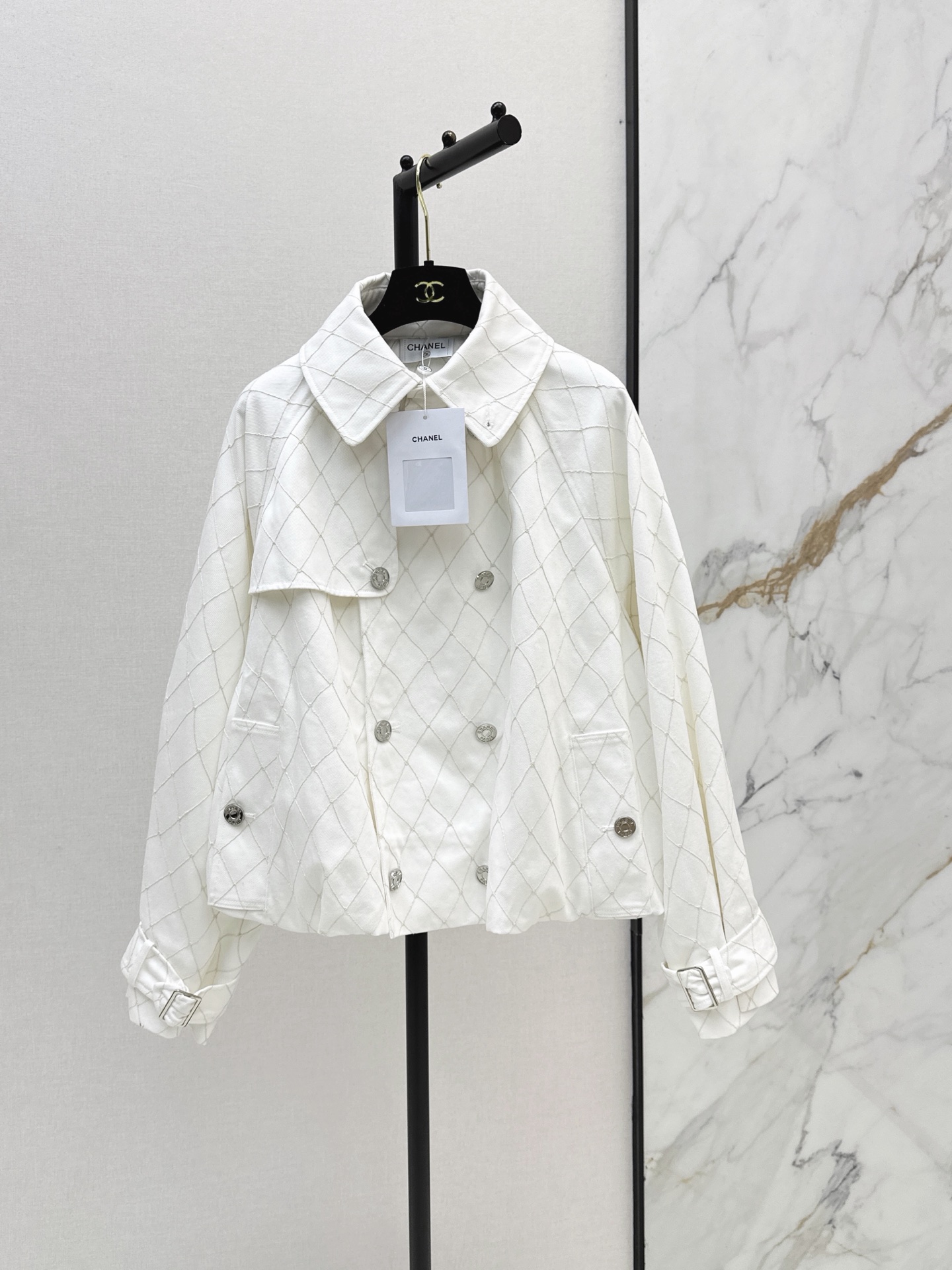 Chan 26fw cropped denim trench coats