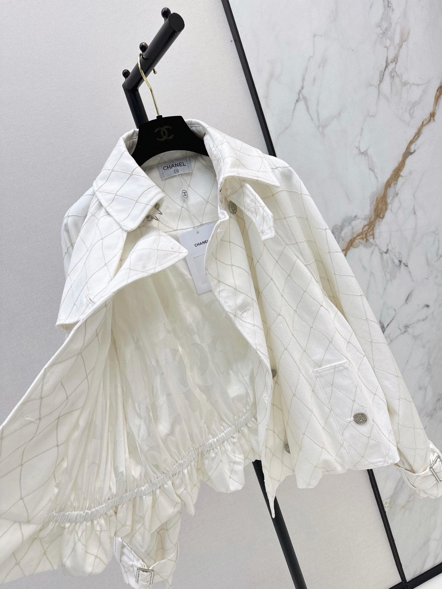 Chan 26fw denim cropped trench coats