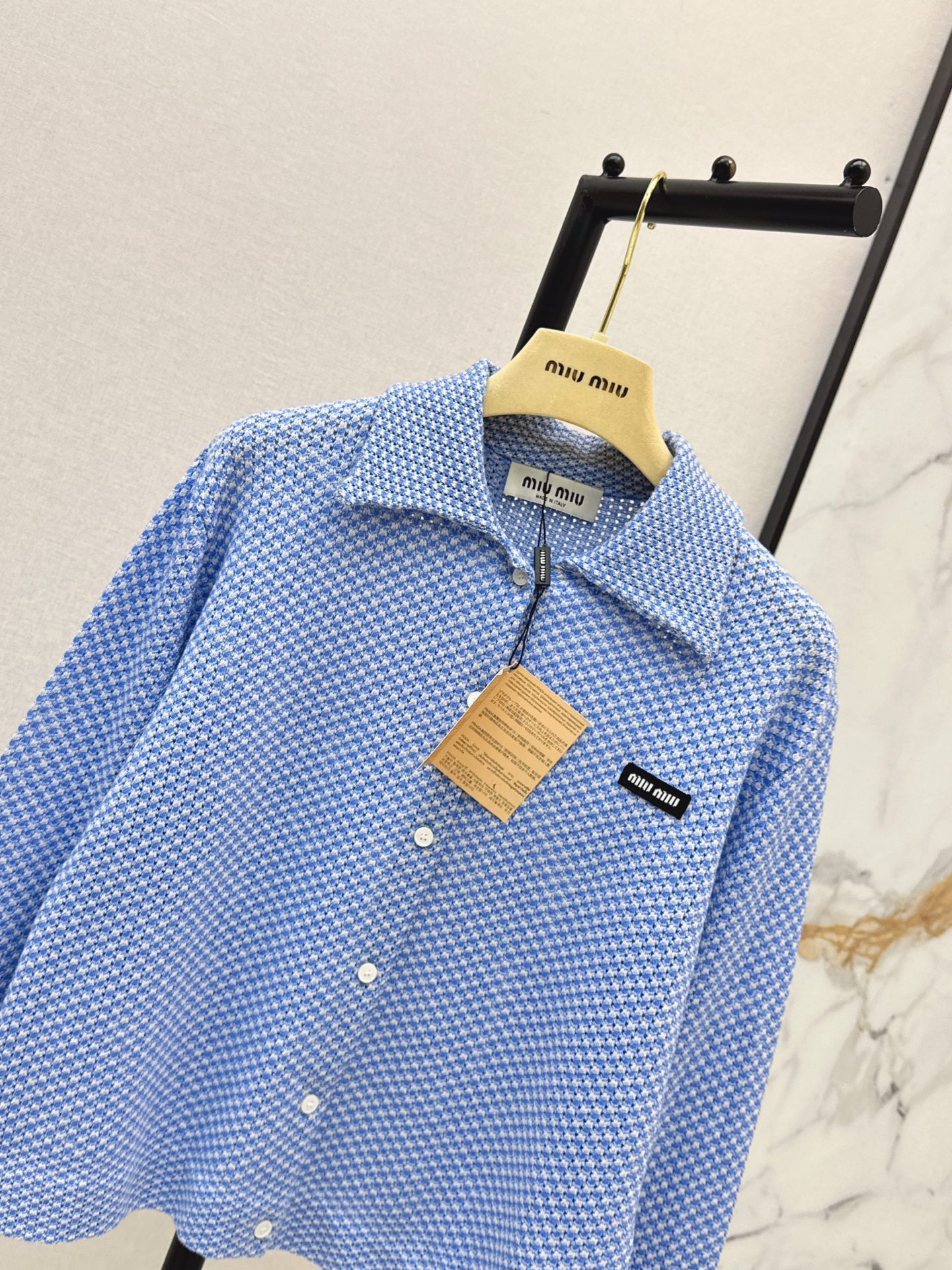 Miu 26fw check cardigan jacket