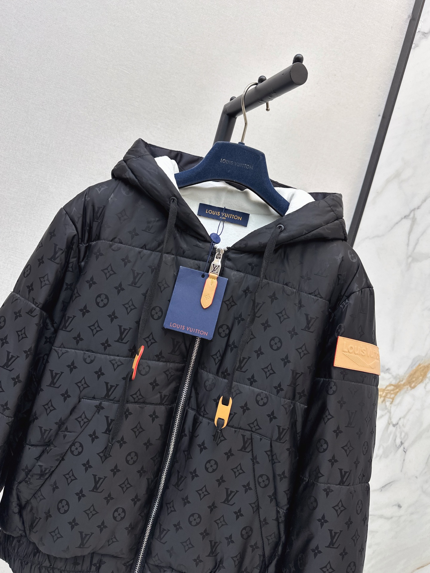 Loui 26fw jacquard hooded padded jacket