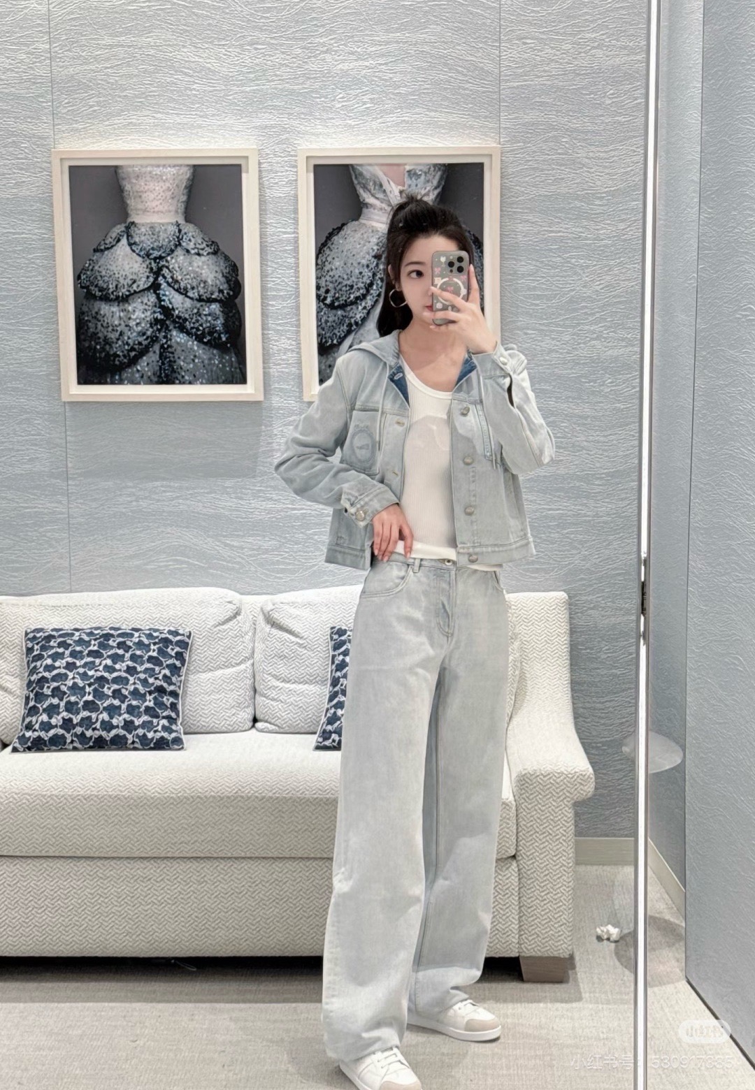 CD 26fw belted denim pants