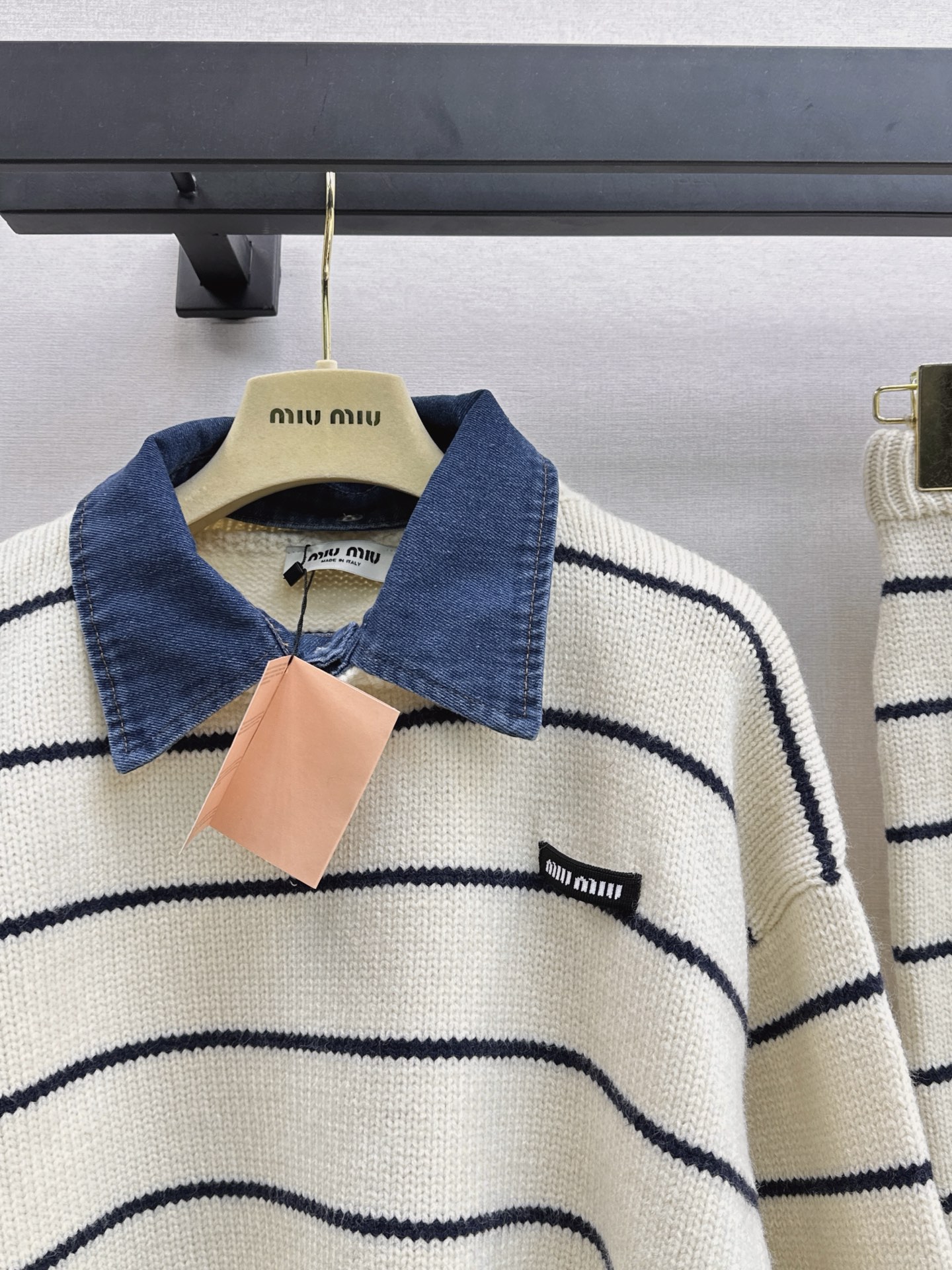 Miu 26fw stripe knitwear skirt sets
