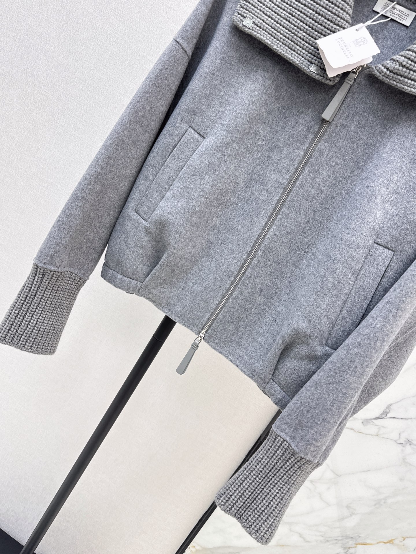 Brun 26fw woolen zipper jacket