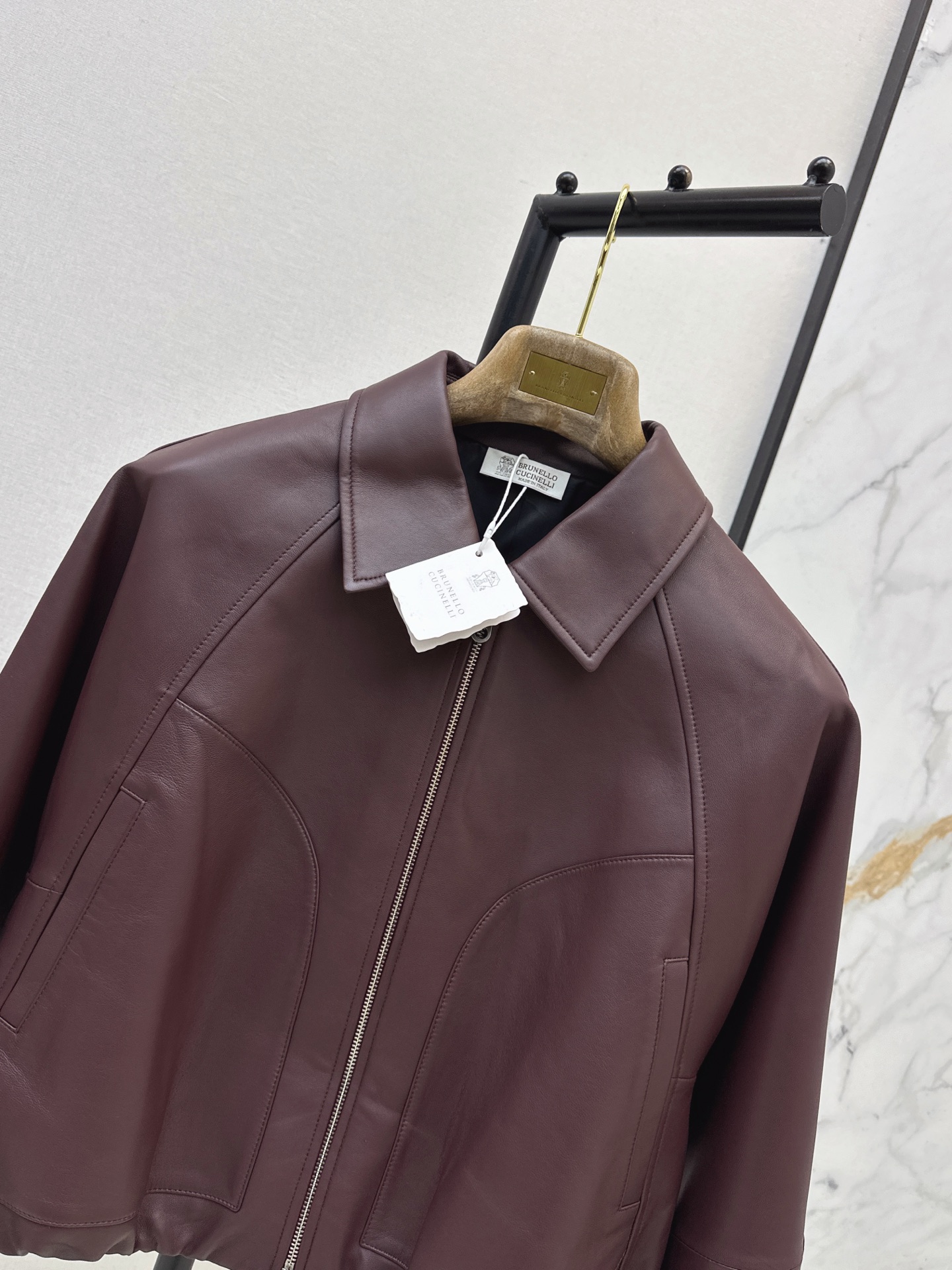 Brun 26fw leather jacket