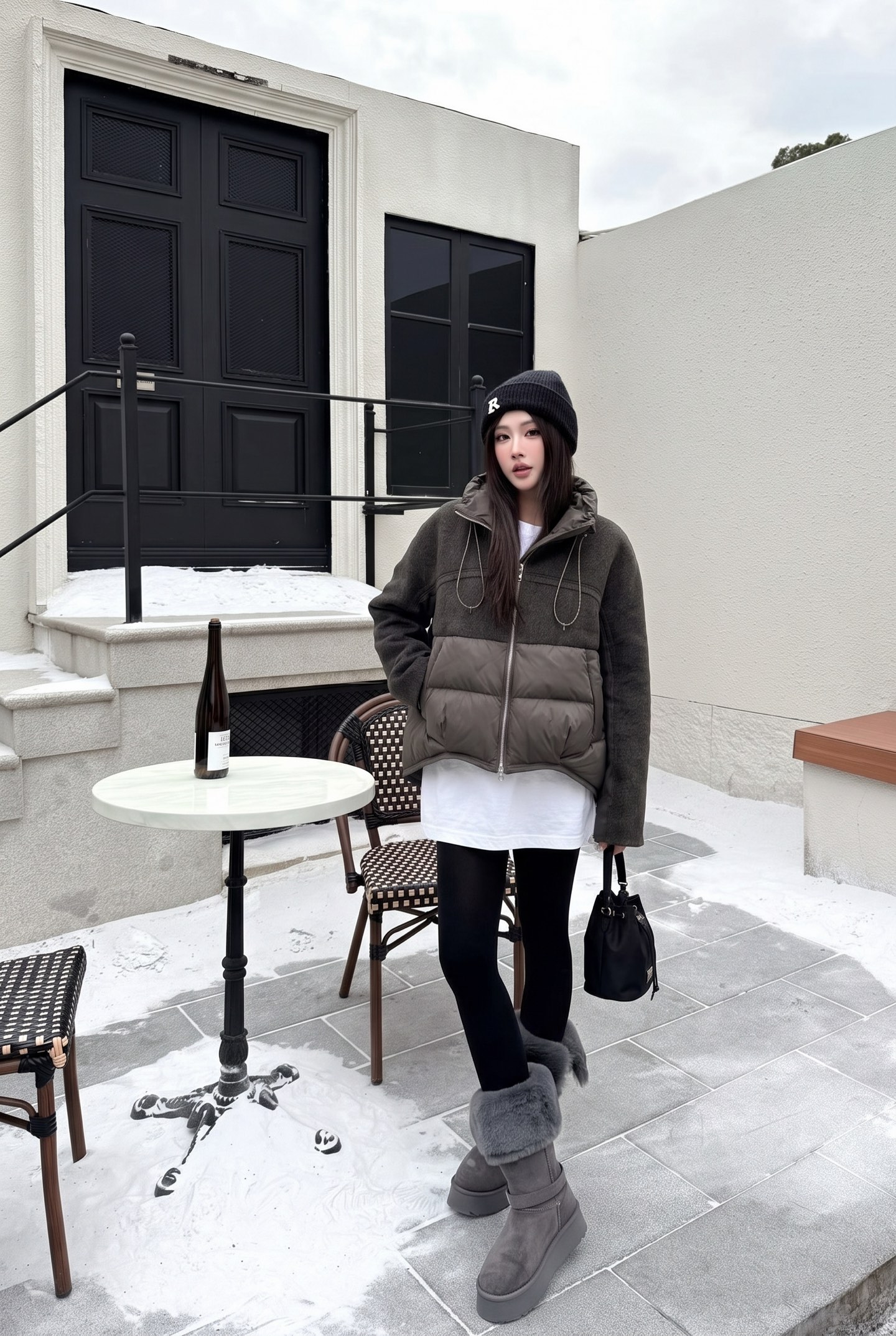 Max 26fw wool contract down jacket