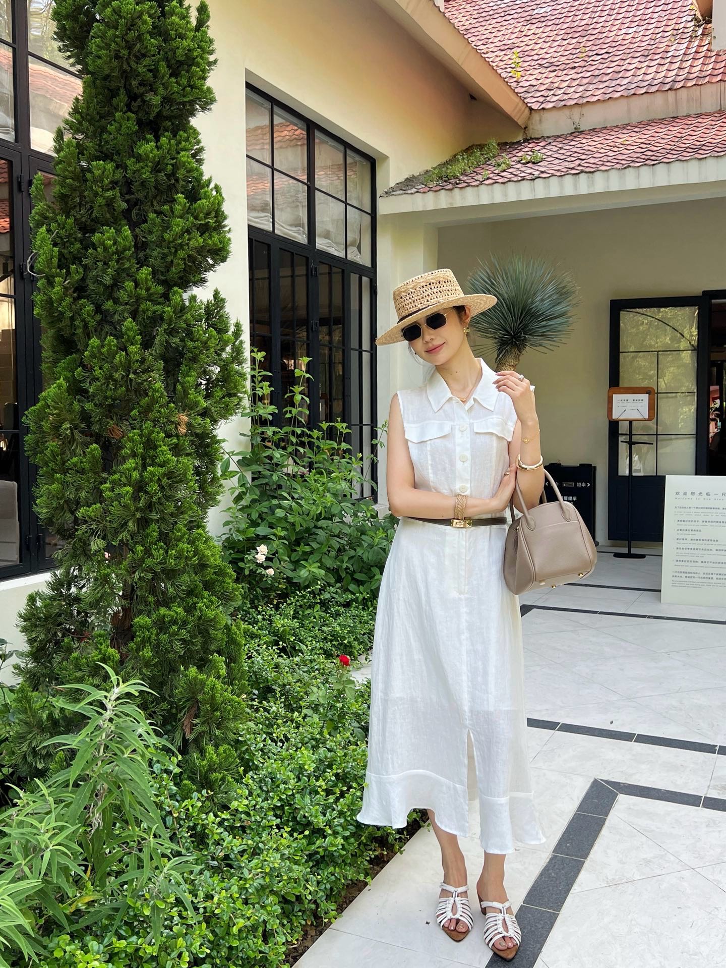 Her 26ss sleeveless linen dress