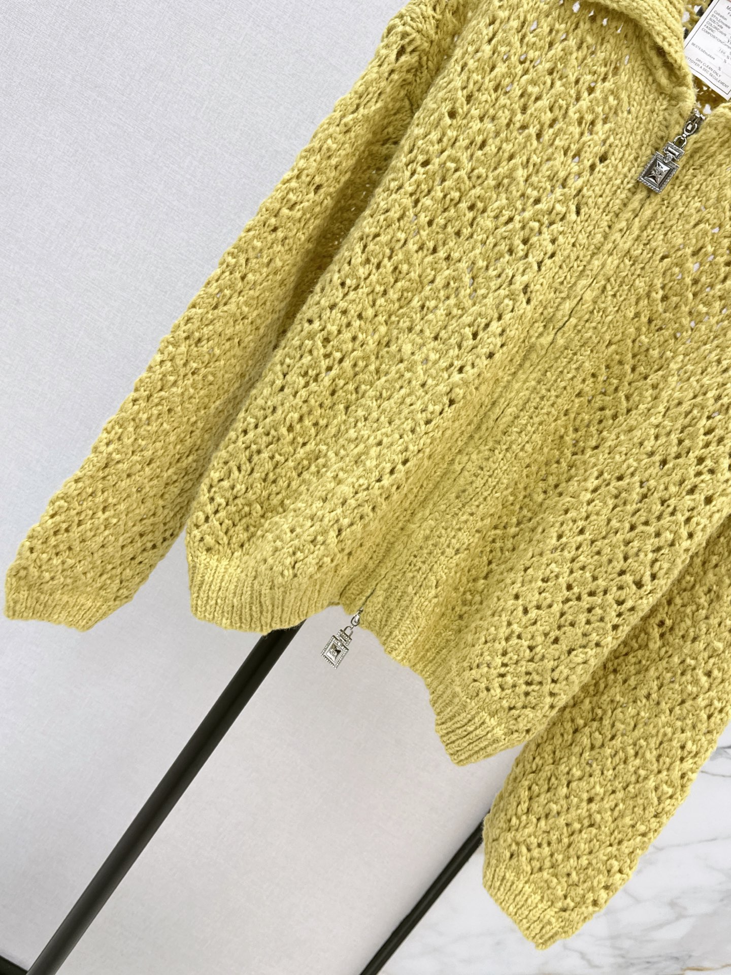 Chan 26fw hollow knit zipper cardigan