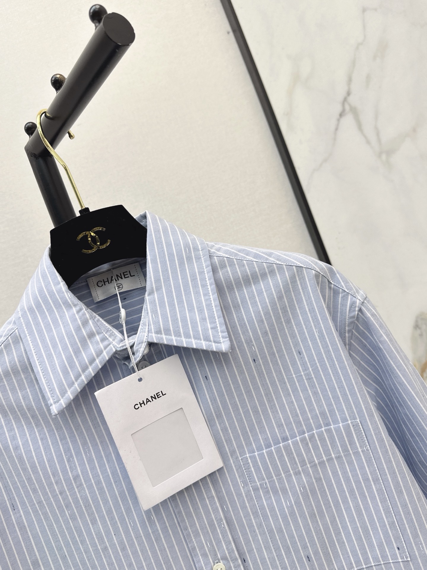 Chan 26fw stripe jacquard shirt