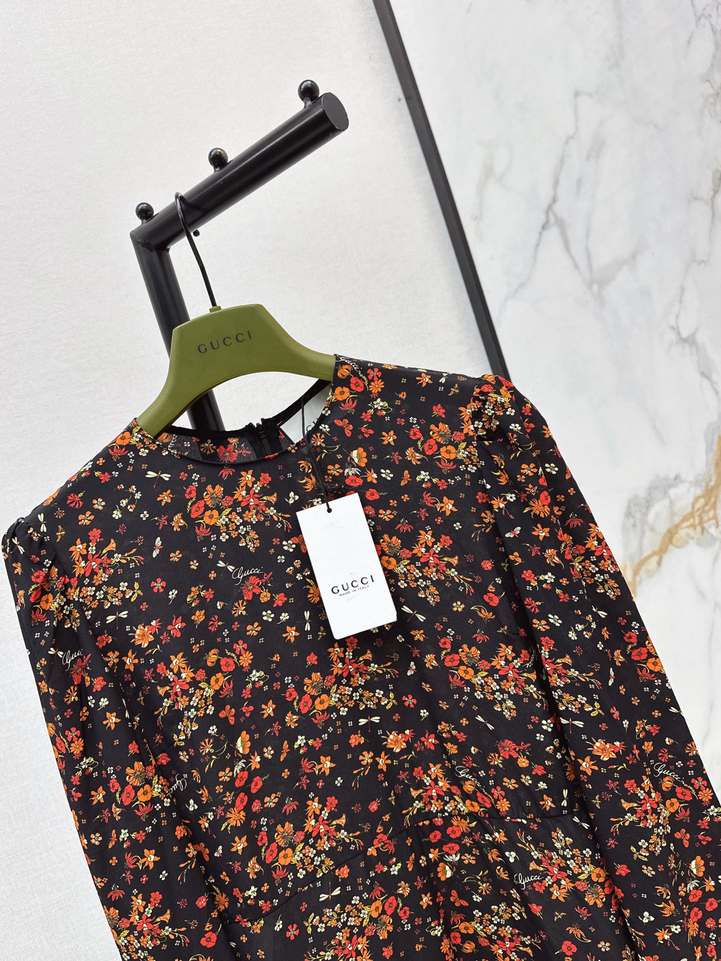 Guc 26fw print silk dress