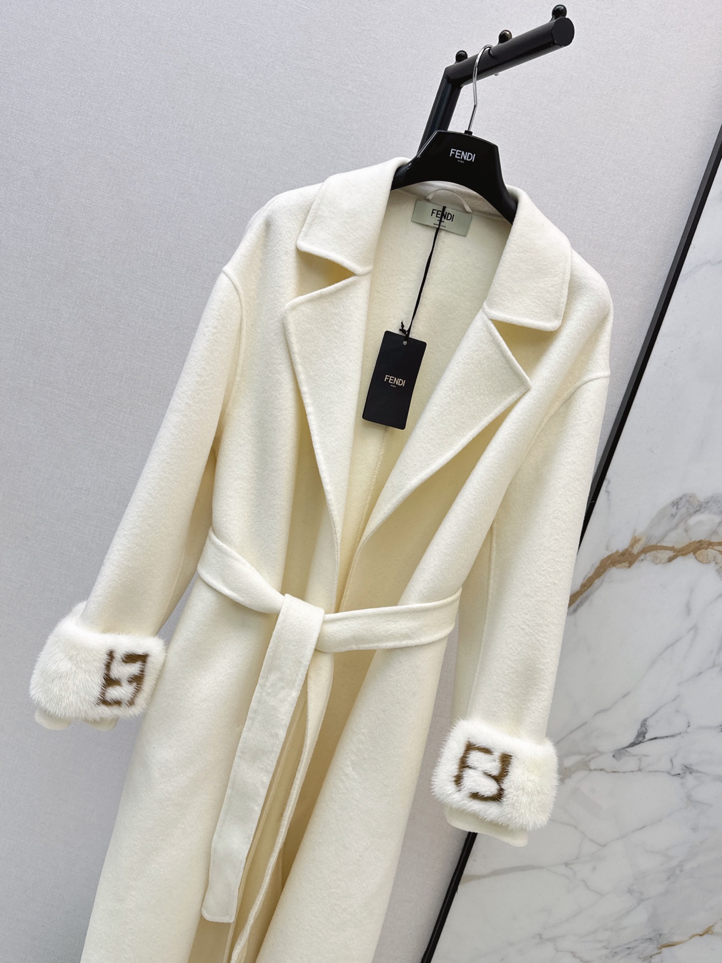 Fen 26fw belted overcoats