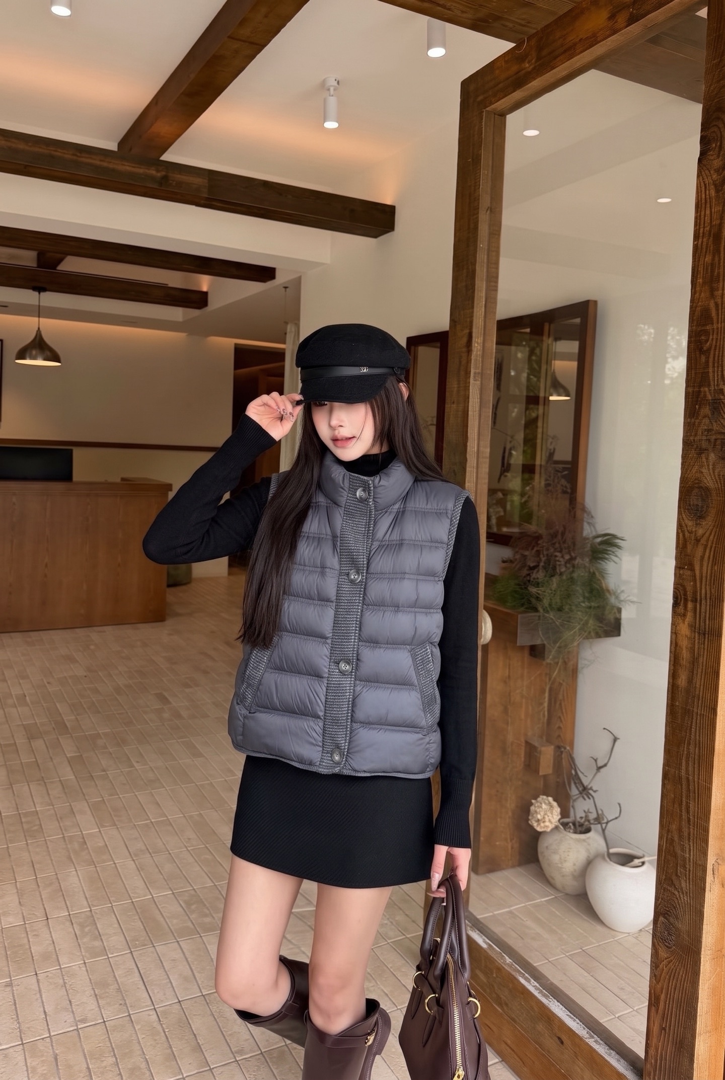 Max 26fw wool contract down vest