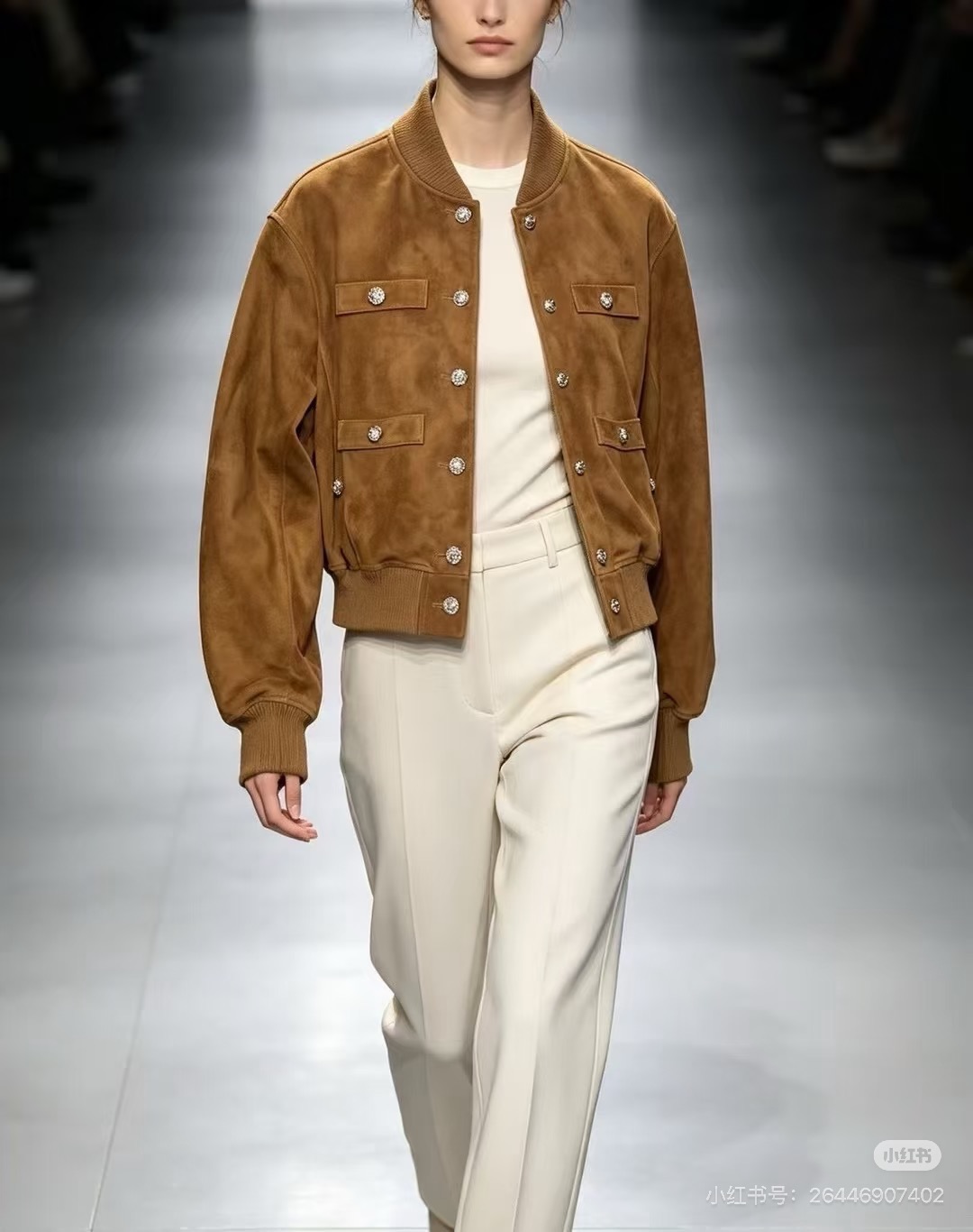 Chan 26fw suede fleece leather jacket