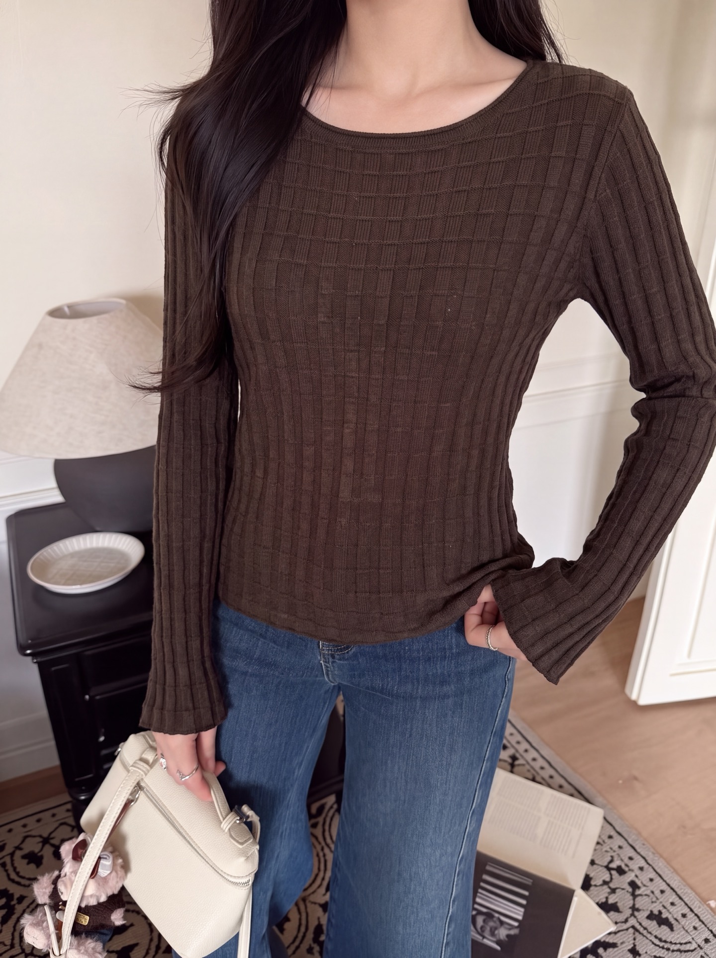 Brun 26fw slim-fit knitwear