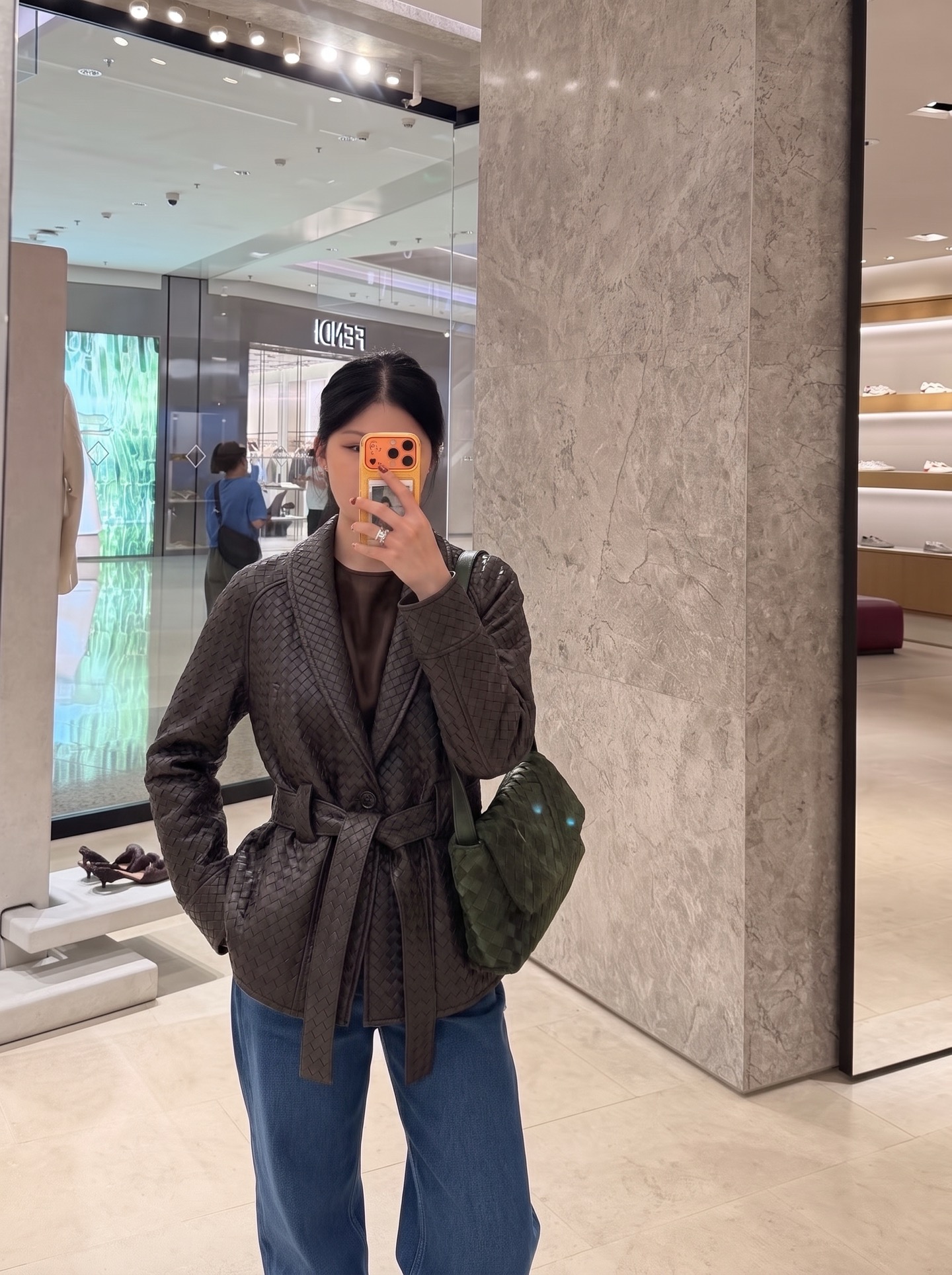Bott 26ssbelted leather jacket