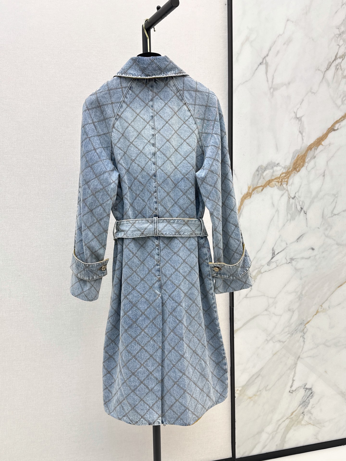 Chan 26fw belted denim trench coats