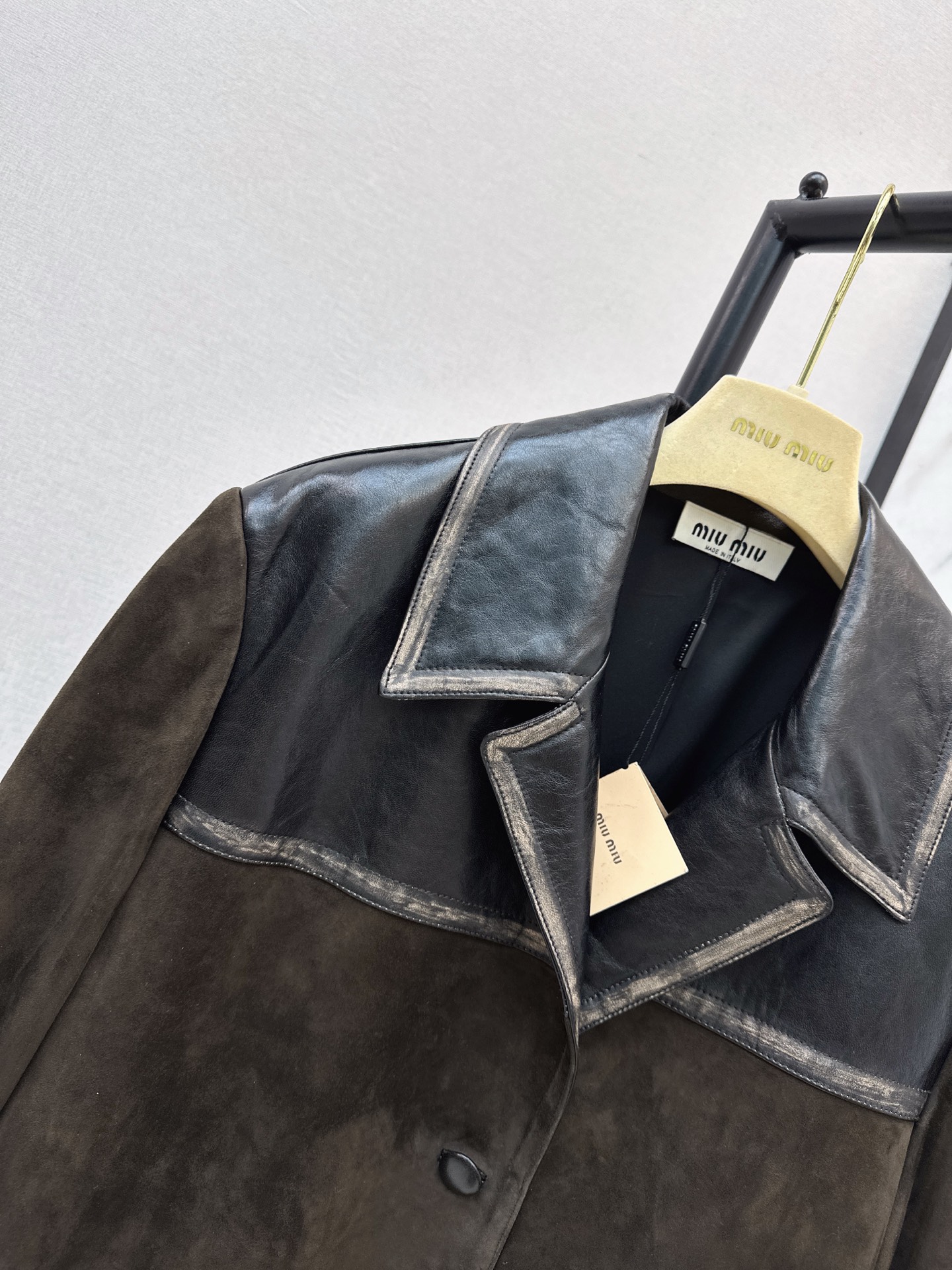 Miu 26fw long suede leather jacket